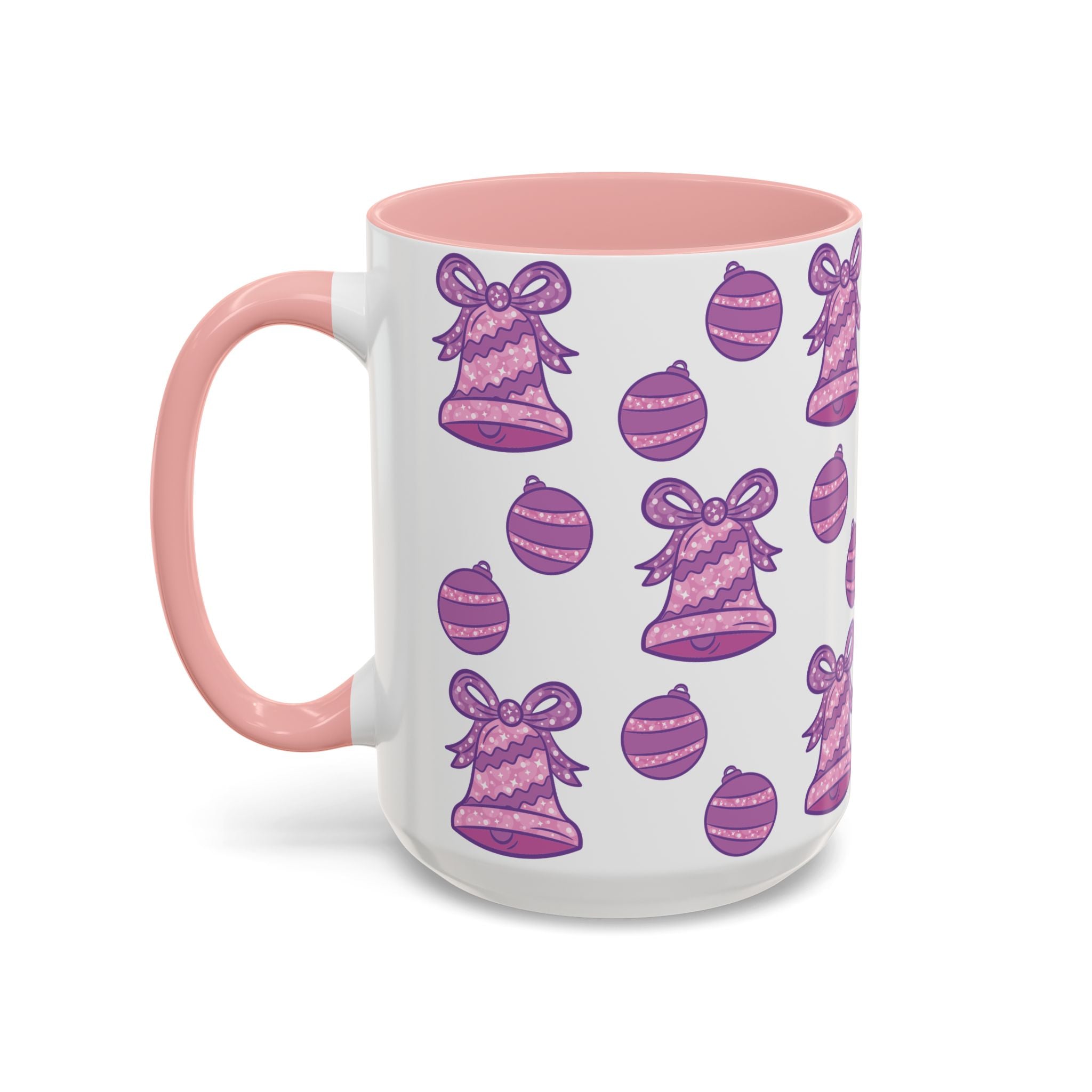 Glittery Purple-Pink Holiday Pattern Accent Coffee Mug  (11/15oz)