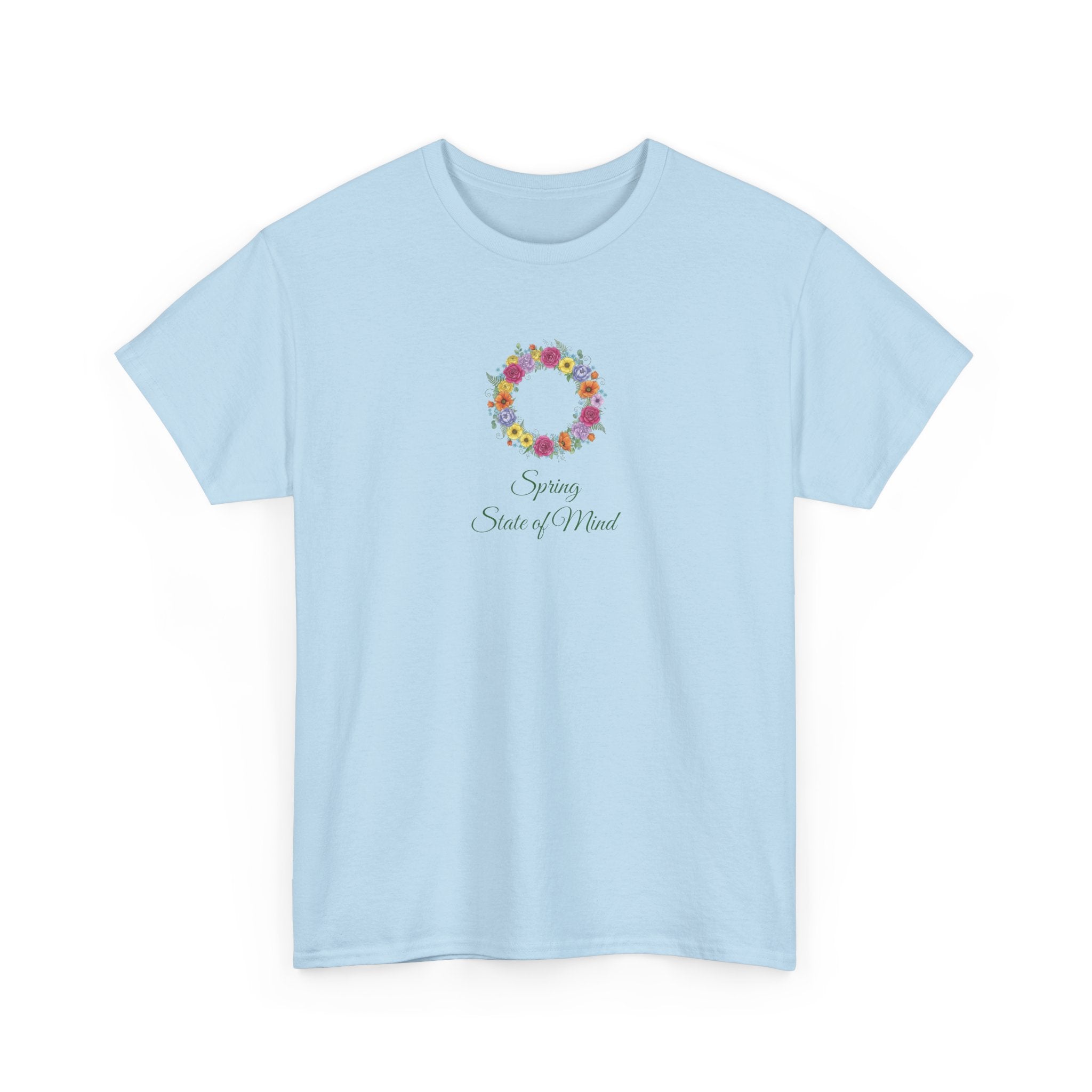 ''Spring State of Mind'' T-Shirt - Floral Wreath Spring Tee