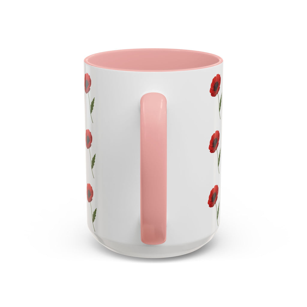 Poppy Pattern Coffee Mug — Red Floral Ceramic 11/15oz