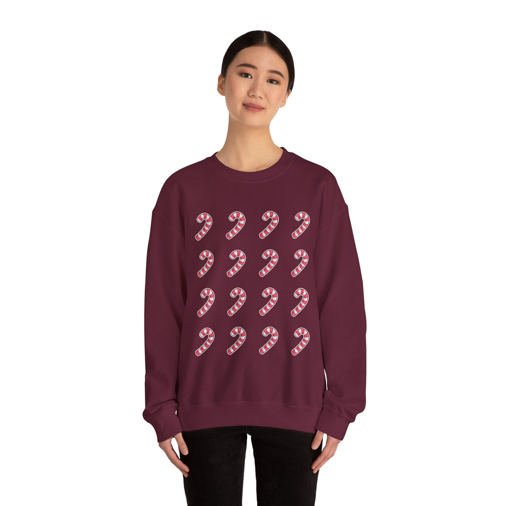 Candy Cane Pattern Crewneck Sweatshirt