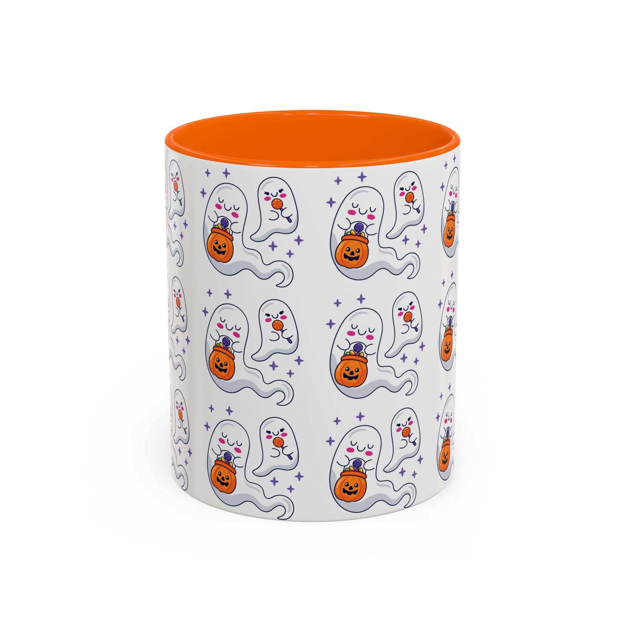 Halloween Ghosts Holding Treats Accent Coffee Mug (11, 15oz)