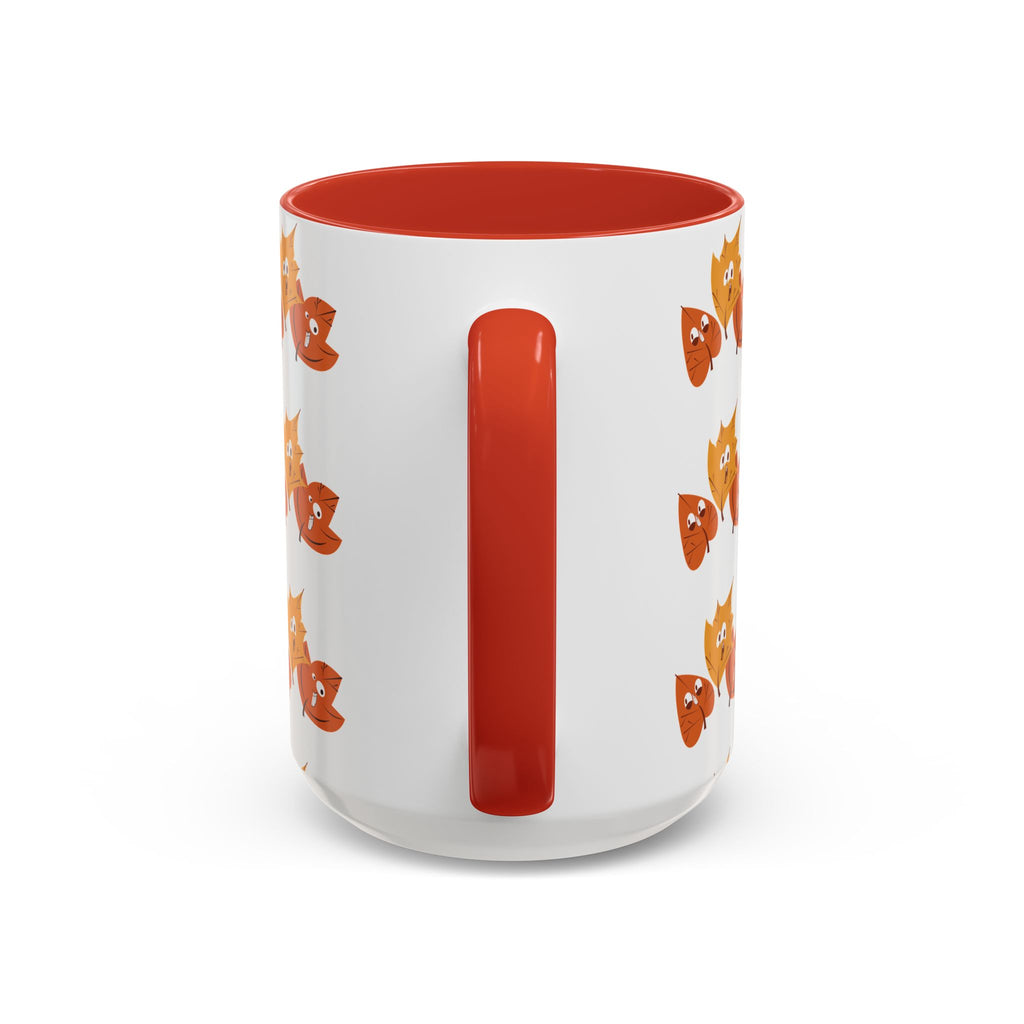 Smiley Autumn Leaves Accent Coffee Mug (11, 15oz)