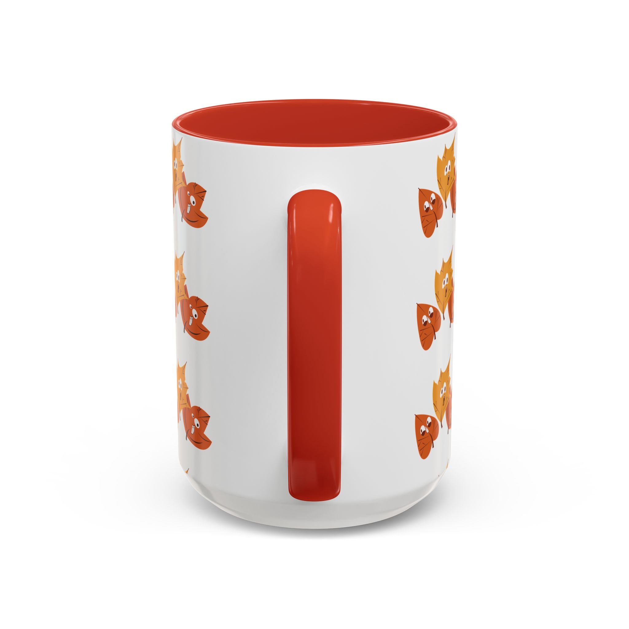 Smiley Autumn Leaves Accent Coffee Mug (11, 15oz)