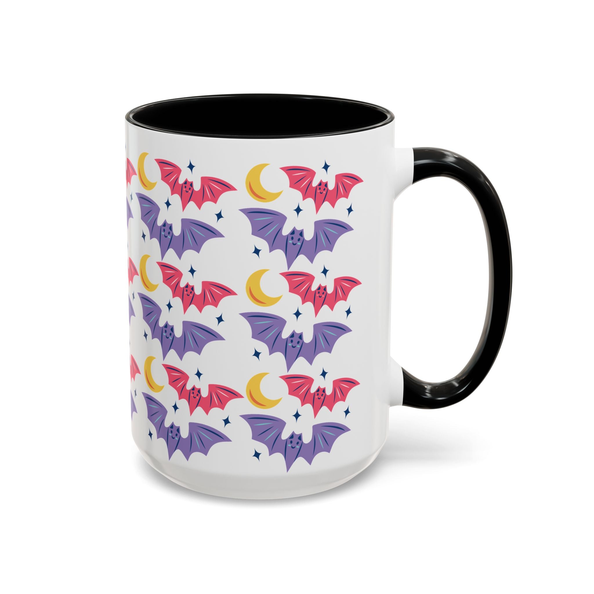 Cute Bats With Crescent Moon Accent Coffee Mug (11, 15oz)