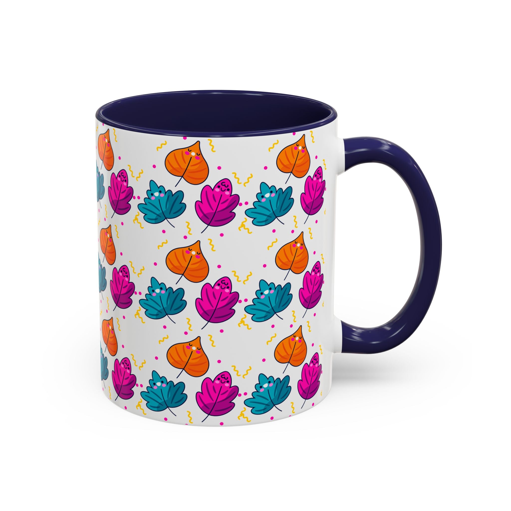 Bright Vibrant Leaves Accent Coffee Mug (11, 15 oz)