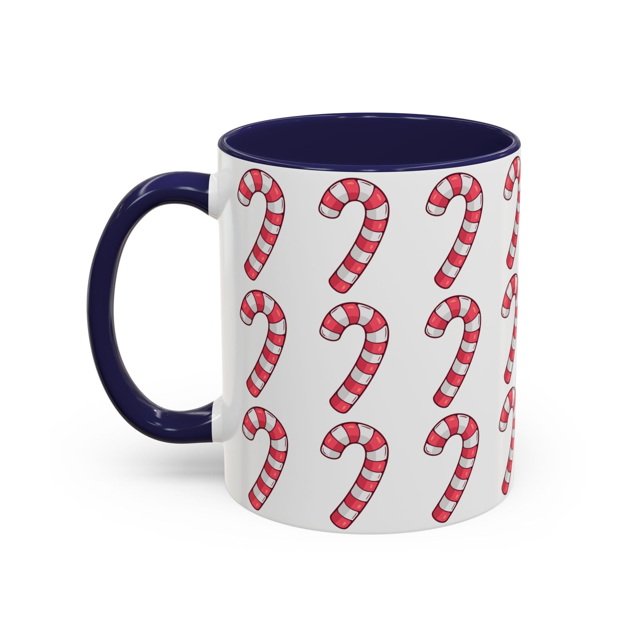 Candy Cane Pattern Accent Coffee Mug (11/15oz)