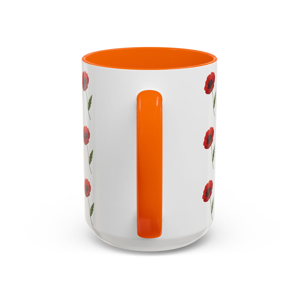 Poppy Pattern Coffee Mug — Red Floral Ceramic 11/15oz