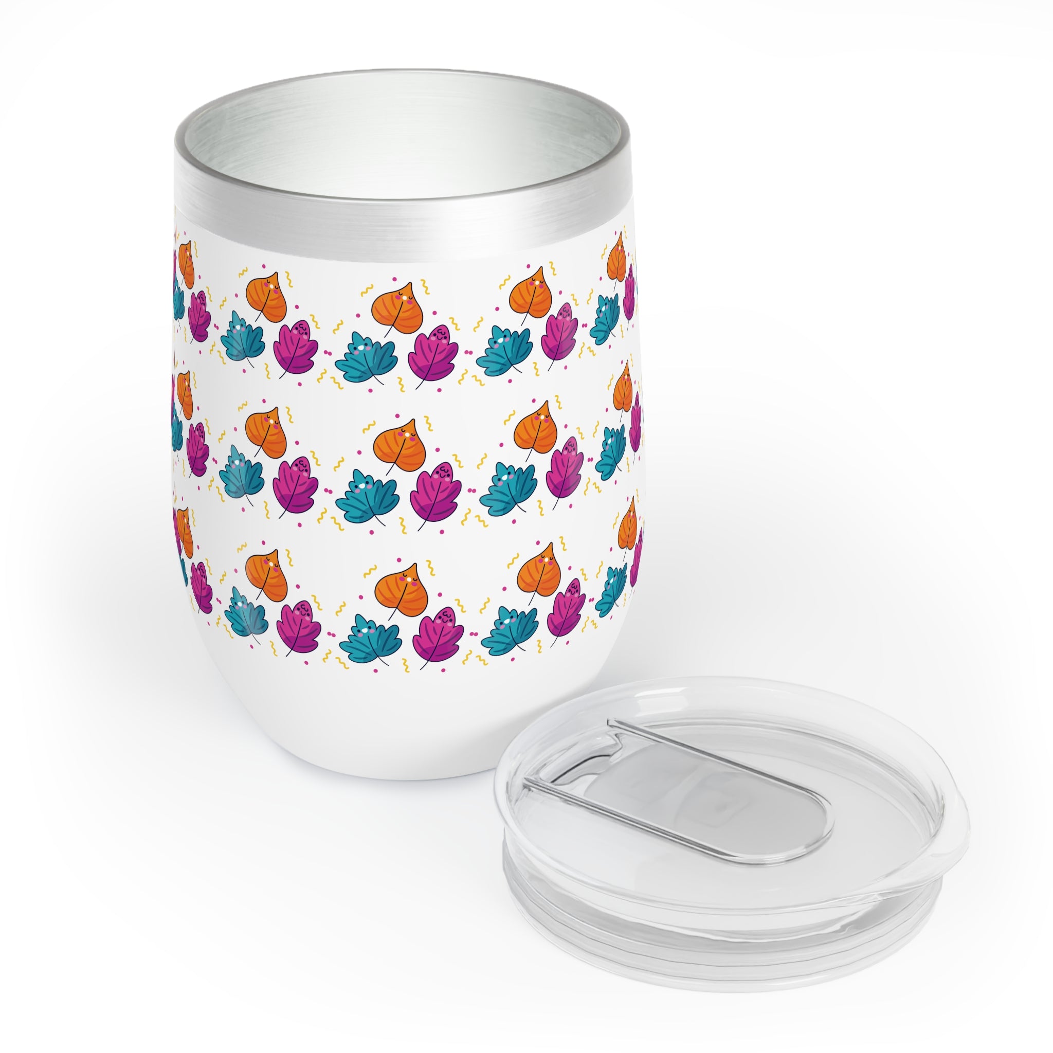 Bright Vibrant Leaves Chill Wine Tumbler
