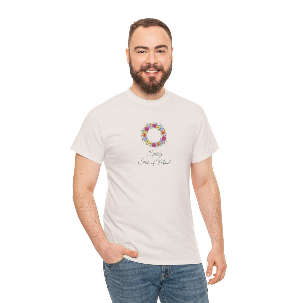 ''Spring State of Mind'' T-Shirt - Floral Wreath Spring Tee