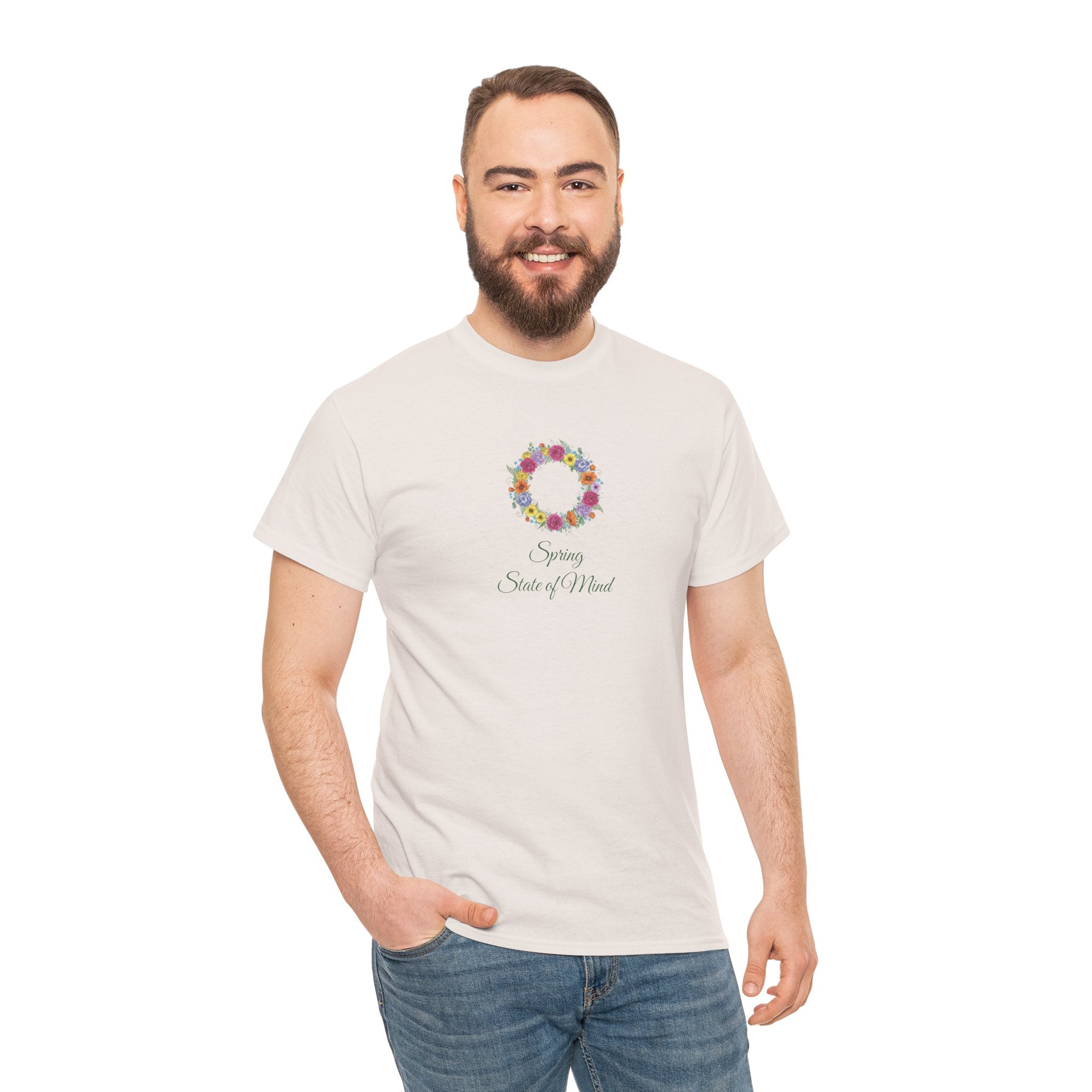 ''Spring State of Mind'' T-Shirt - Floral Wreath Spring Tee