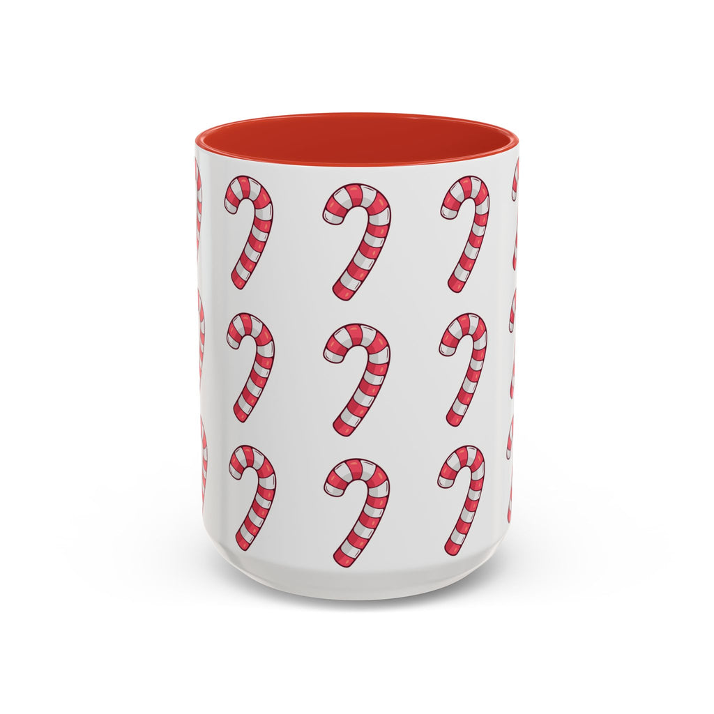 Candy Cane Pattern Accent Coffee Mug (11/15oz)