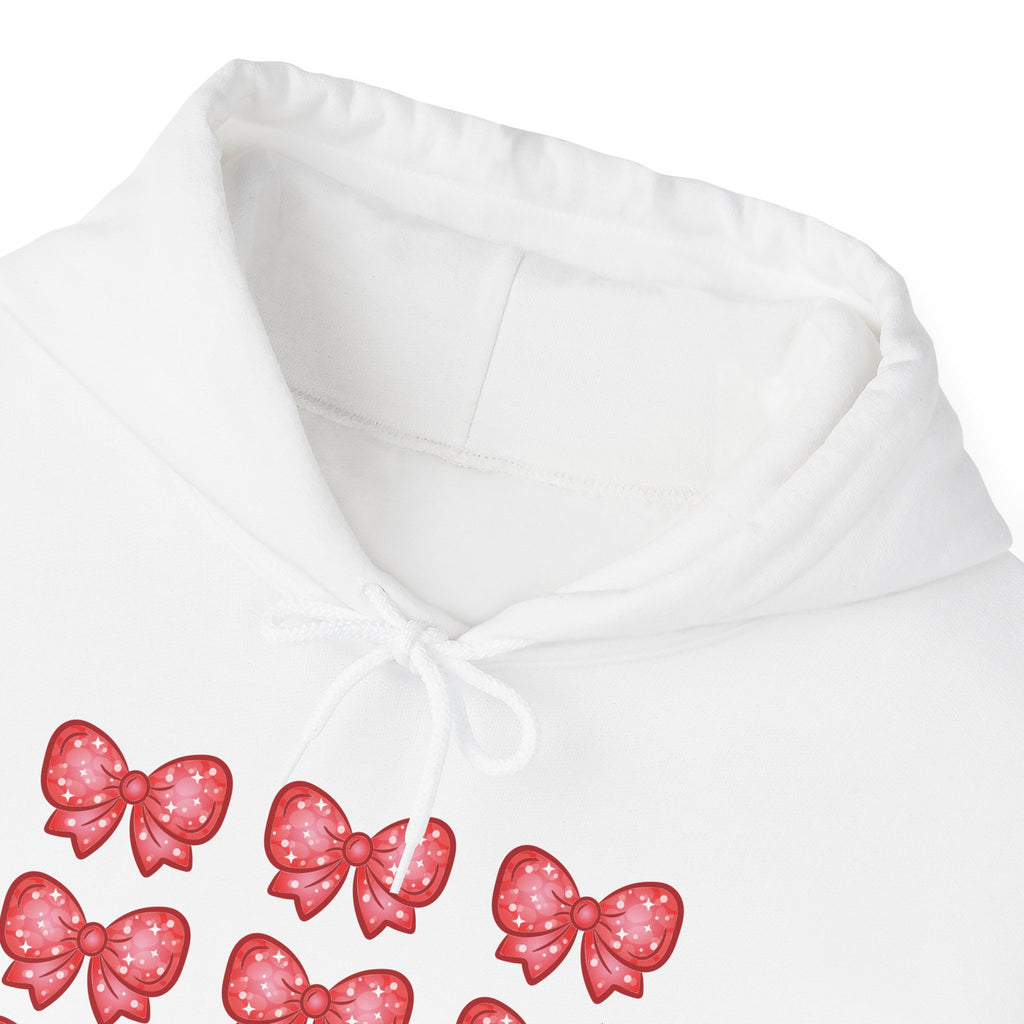 Glittery Red Bow Pattern Hoodie