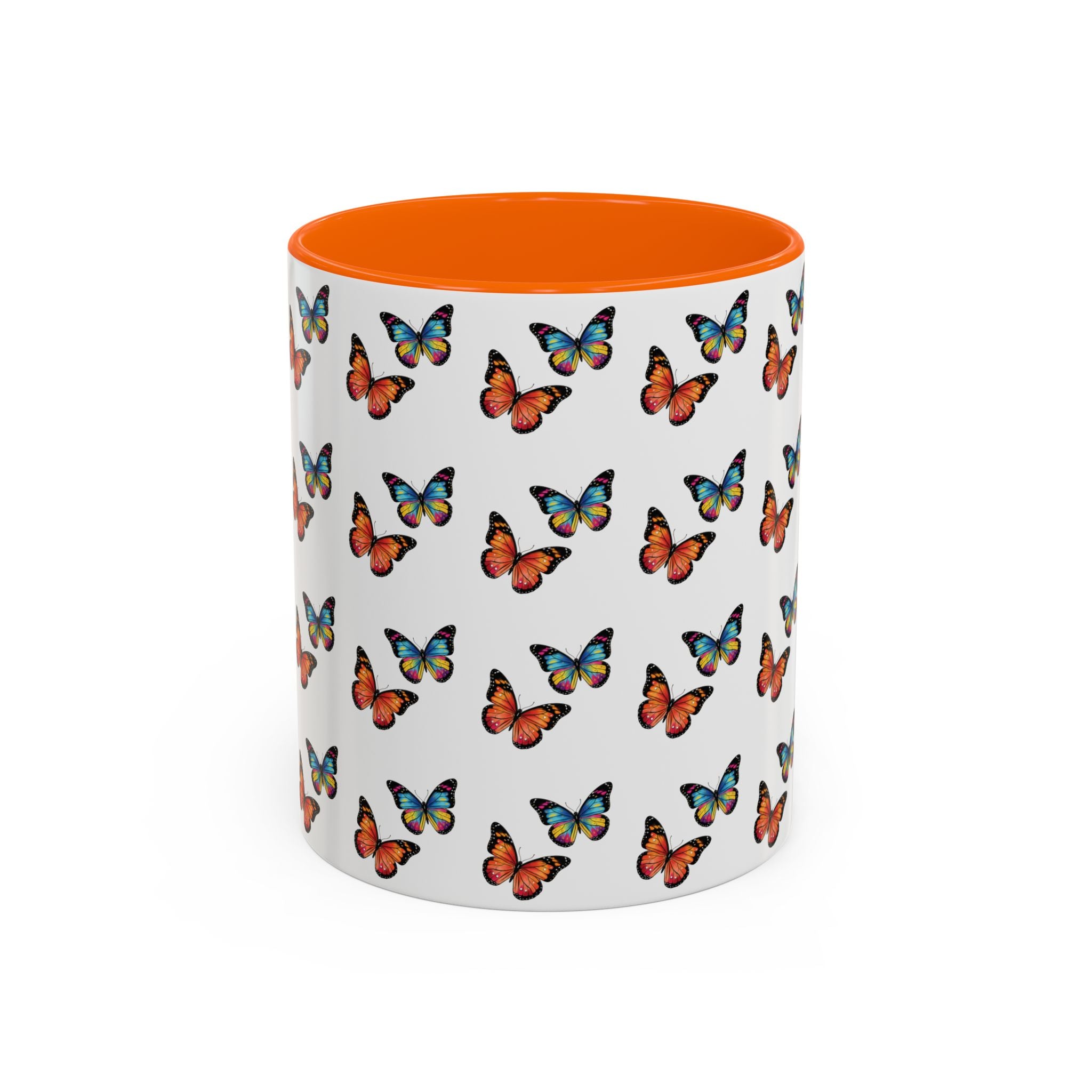 Butterfly Pattern Coffee Mug — Colorful Sunset Butterflies, 11/15oz