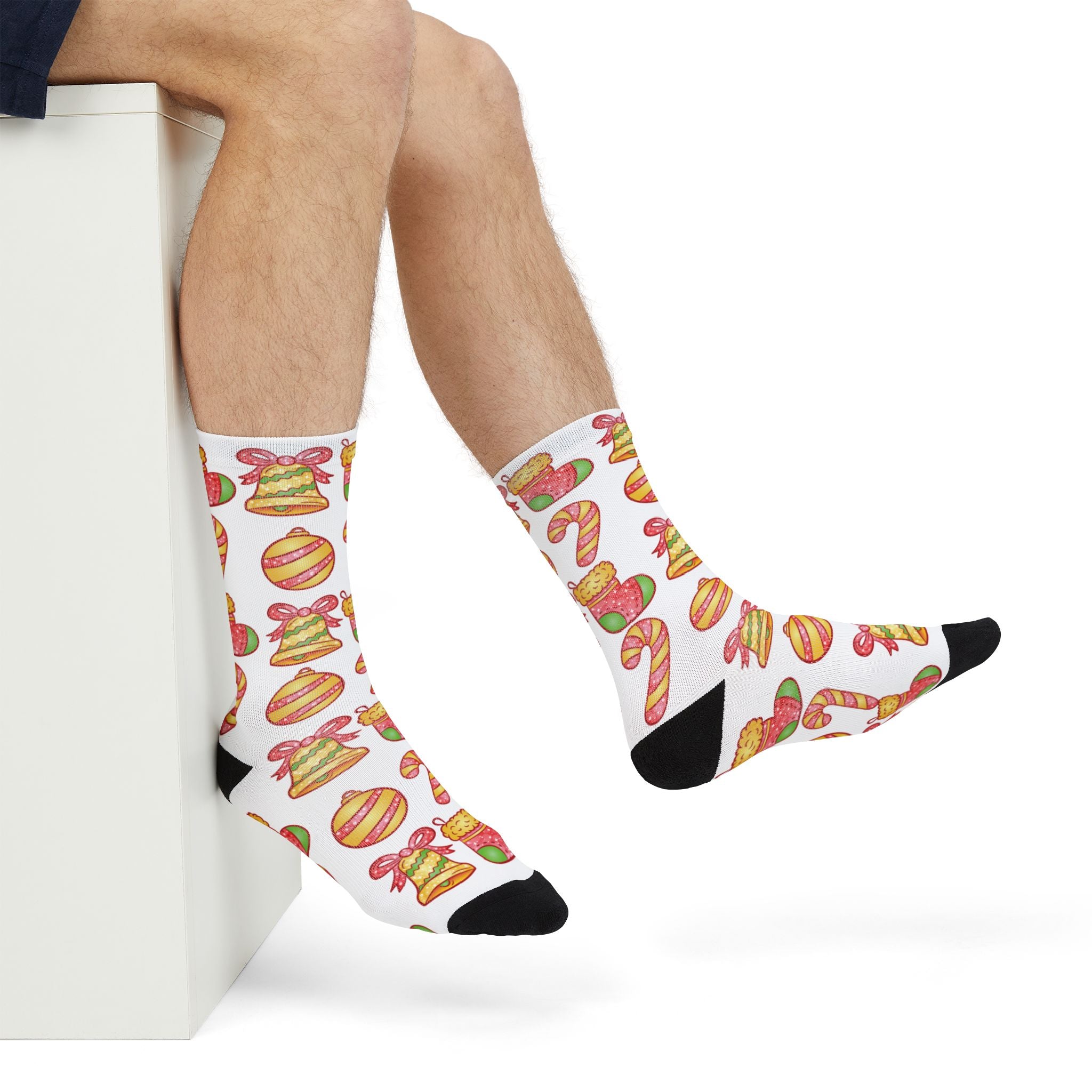 Christmas Pattern Sublimation Crew Socks