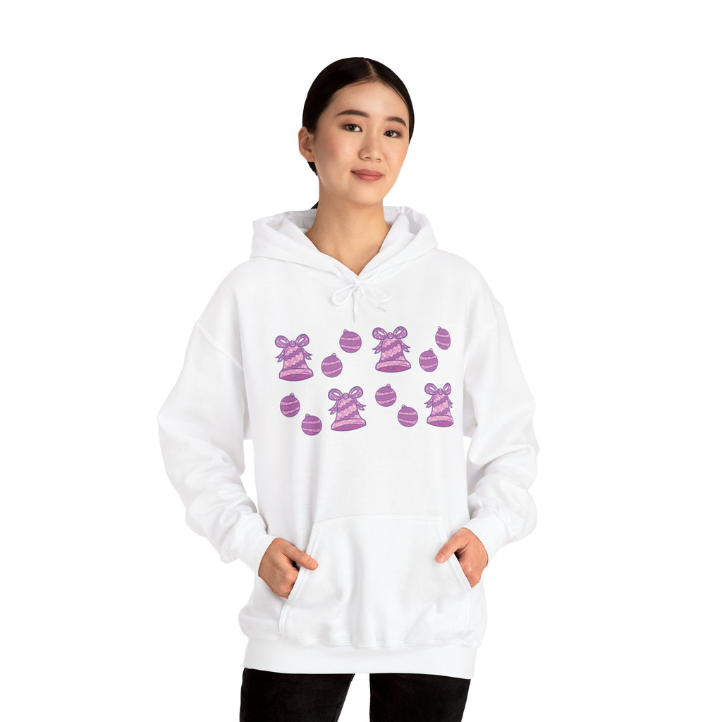 Glittery Purple-Pink Holiday Pattern Hoodie