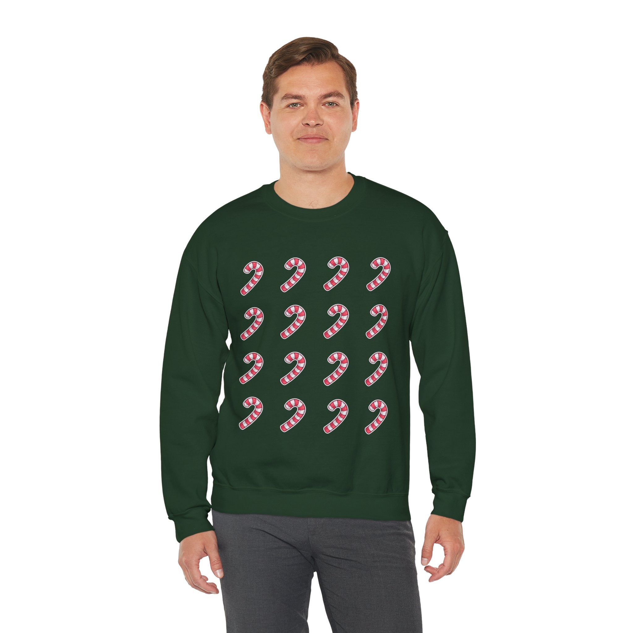Candy Cane Pattern Crewneck Sweatshirt