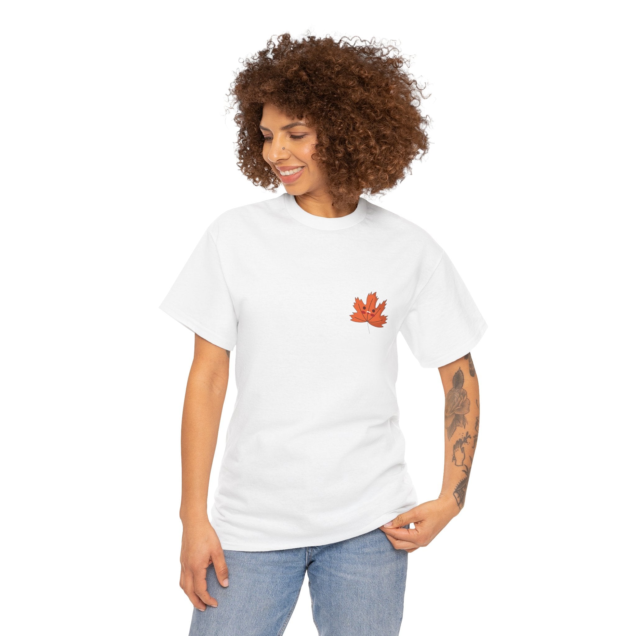 Cute Autumn Leaf Unisex Heavy Cotton Tee