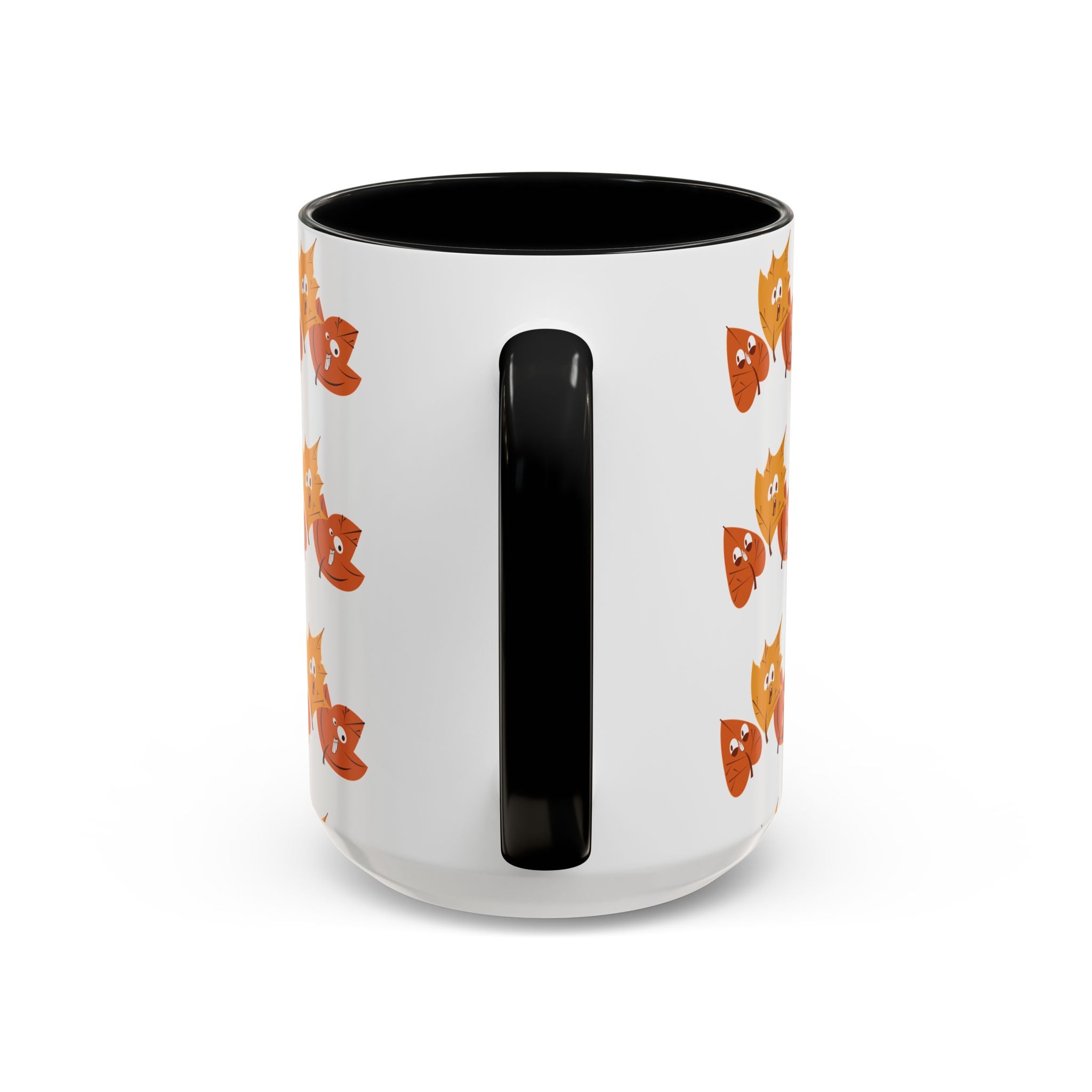 Smiley Autumn Leaves Accent Coffee Mug (11, 15oz)