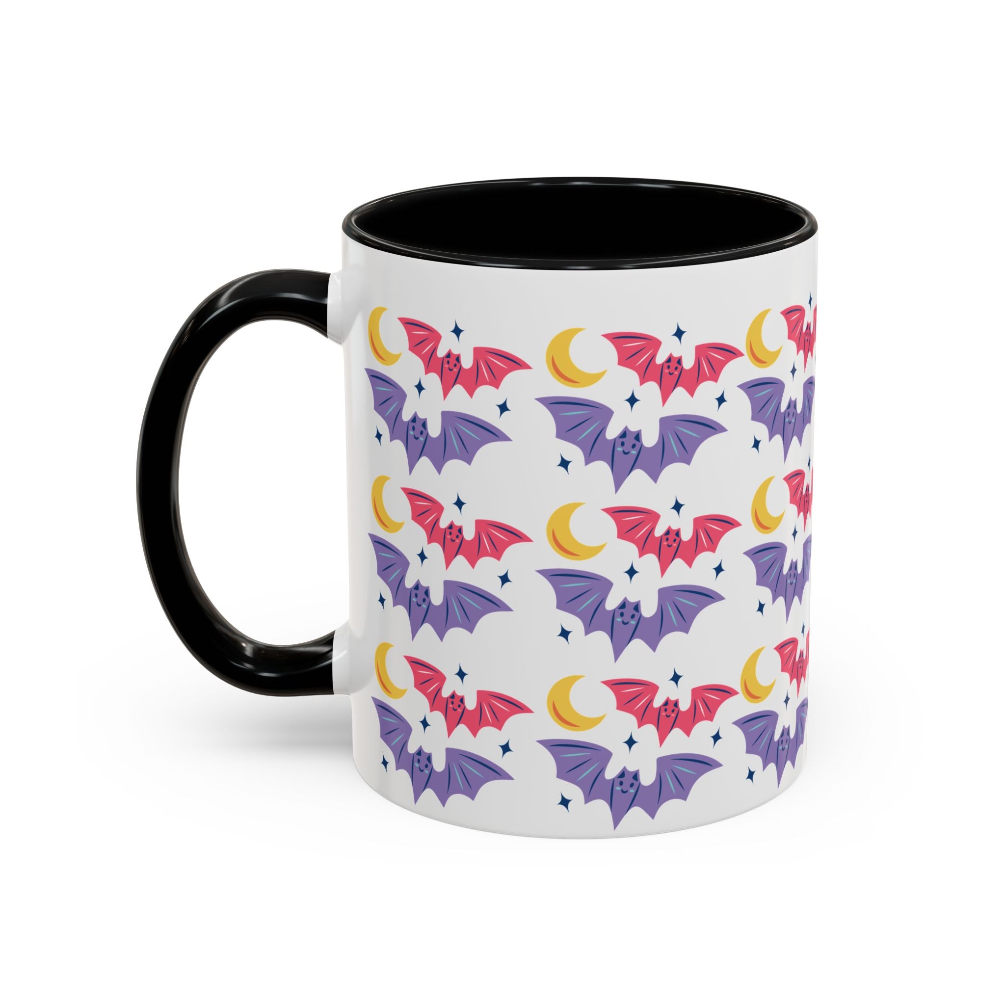 Cute Bats With Crescent Moon Accent Coffee Mug (11, 15oz)