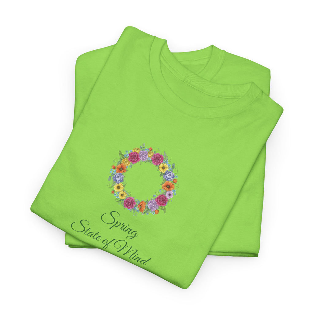 ''Spring State of Mind'' T-Shirt - Floral Wreath Spring Tee
