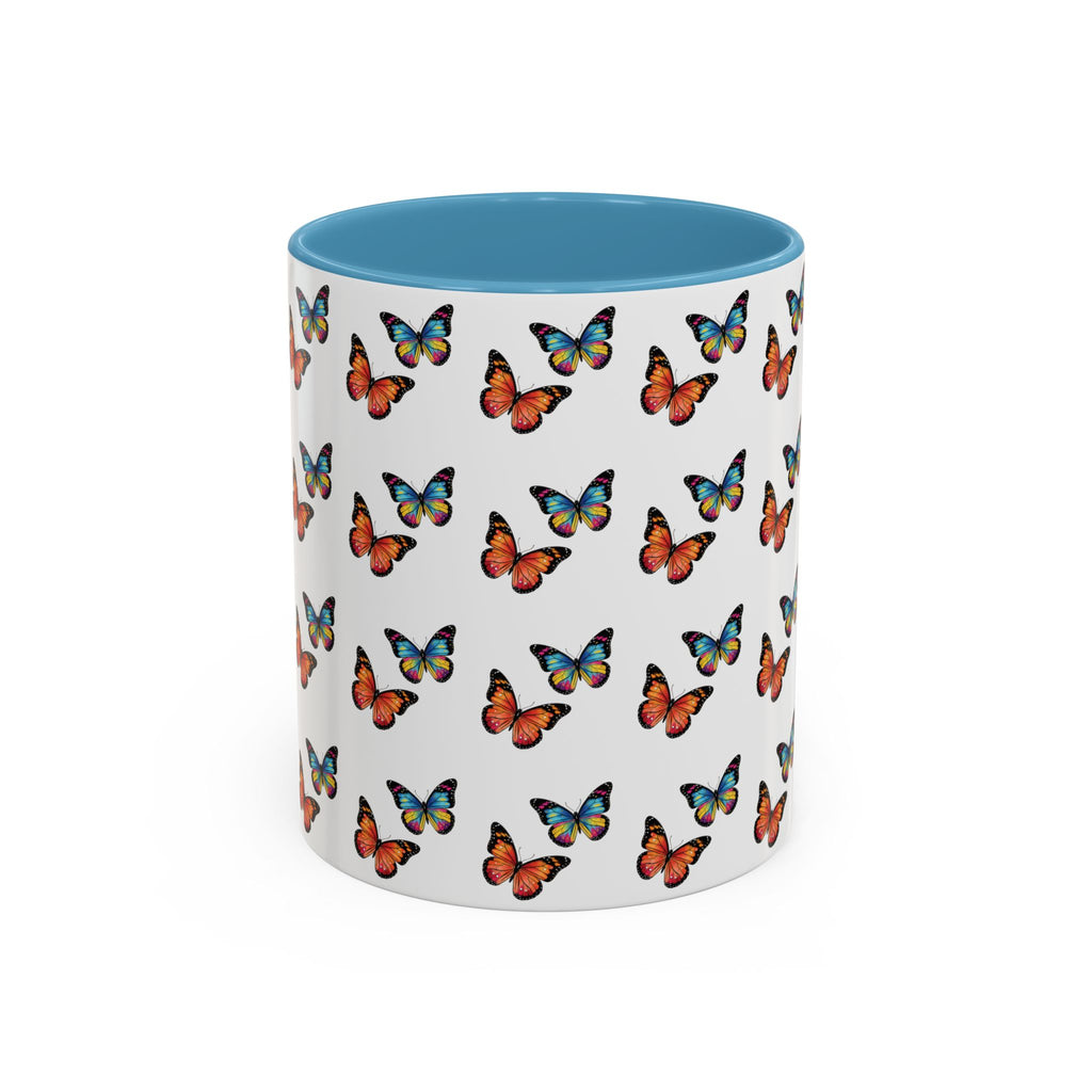 Butterfly Pattern Coffee Mug — Colorful Sunset Butterflies, 11/15oz