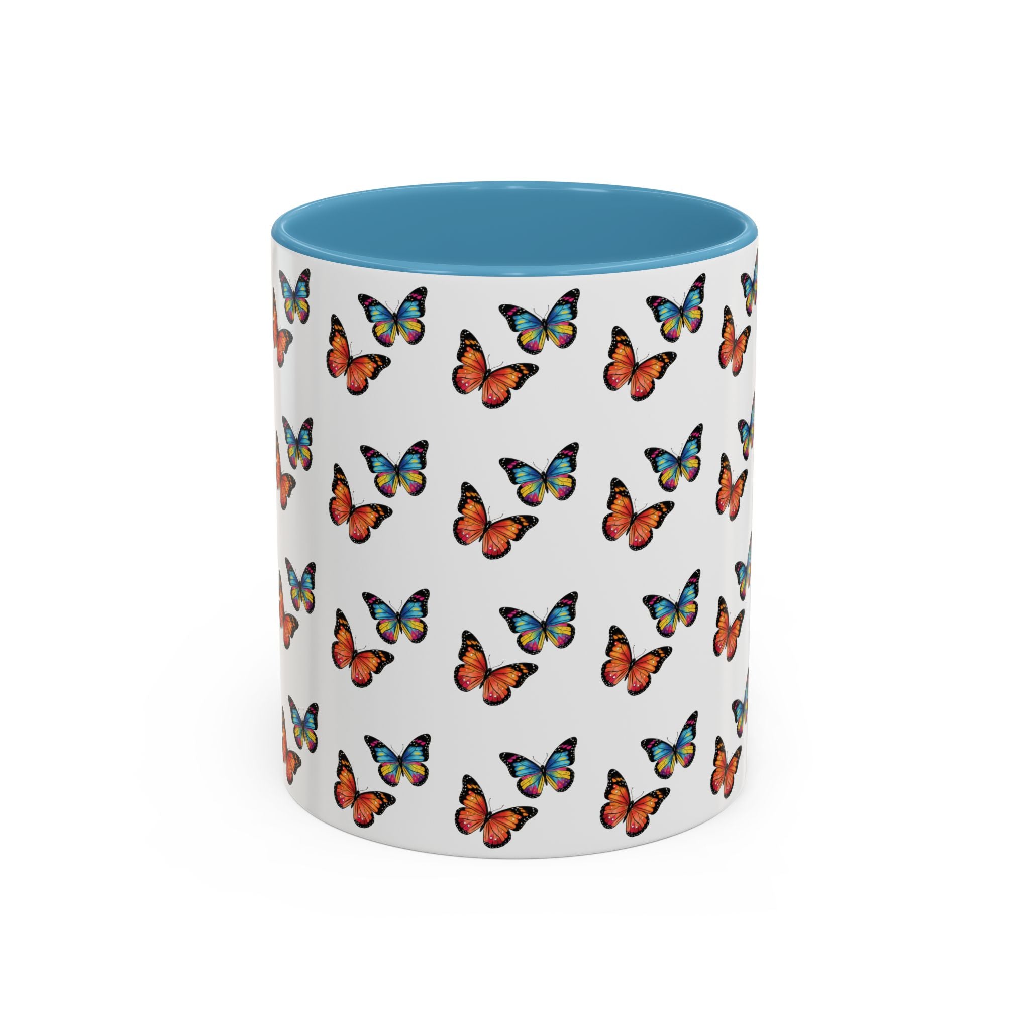 Butterfly Pattern Coffee Mug — Colorful Sunset Butterflies, 11/15oz