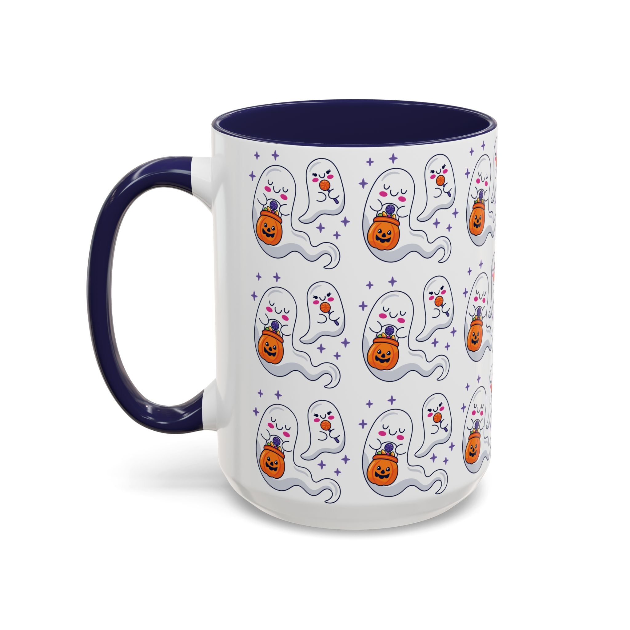 Halloween Ghosts Holding Treats Accent Coffee Mug (11, 15oz)