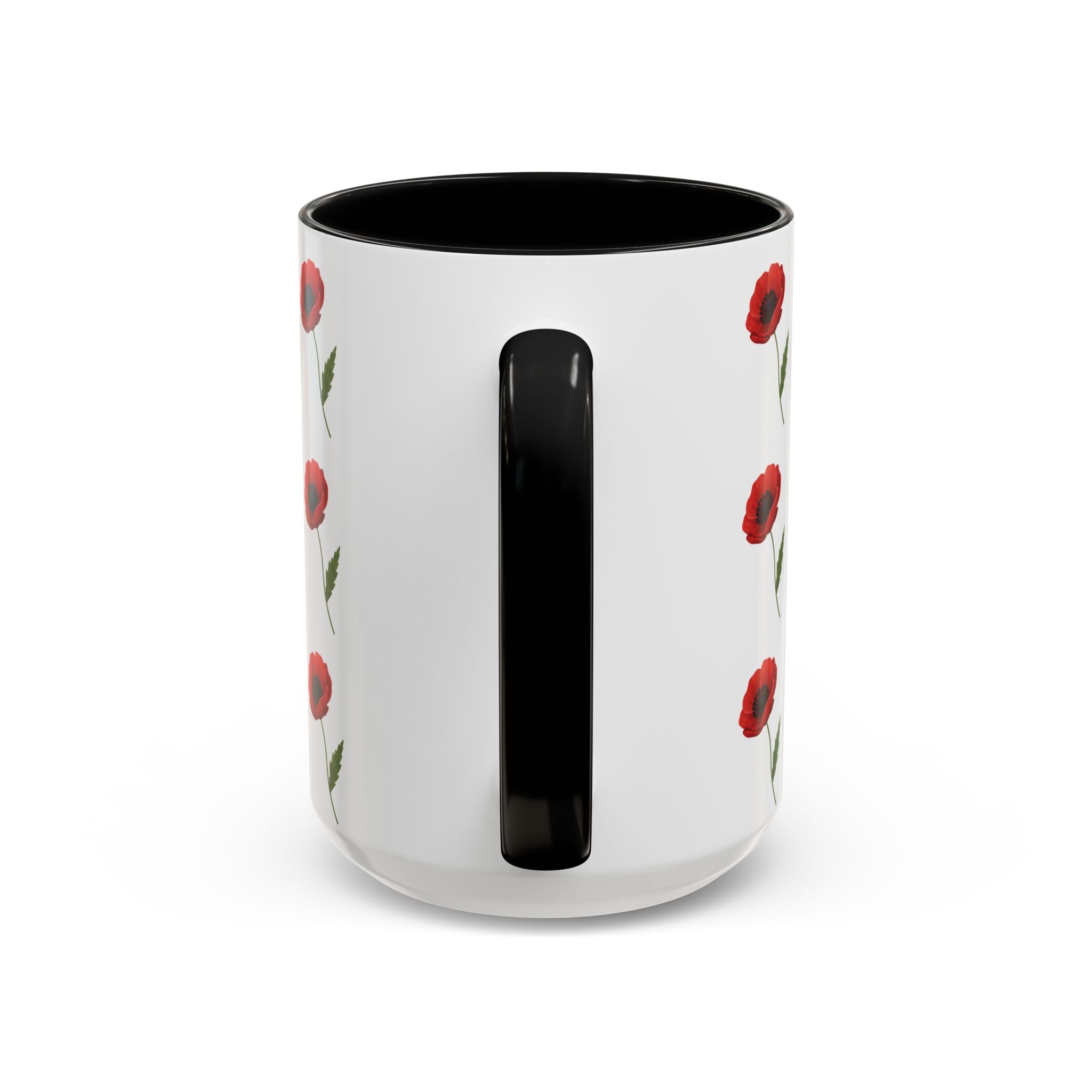 Poppy Pattern Coffee Mug — Red Floral Ceramic 11/15oz