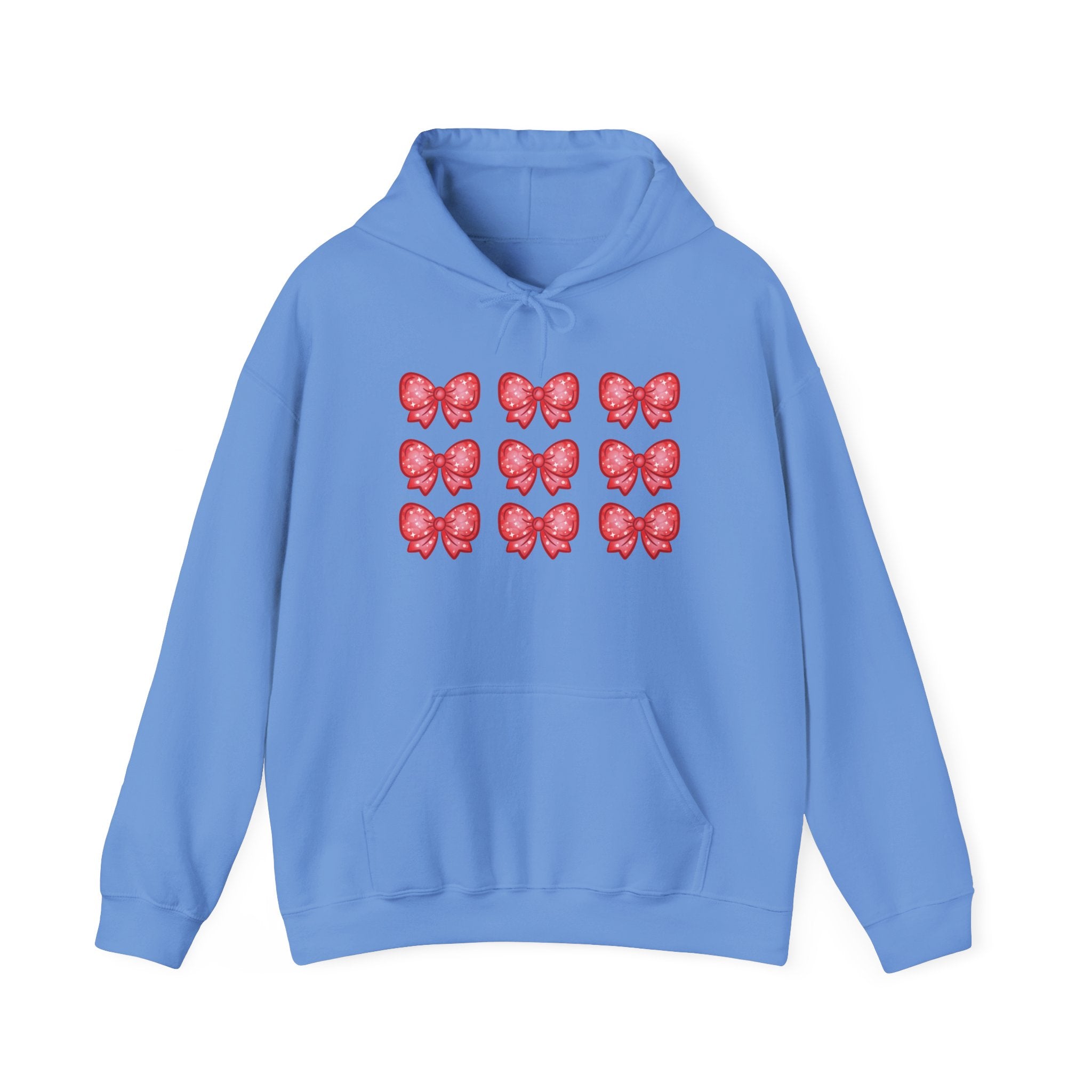 Glittery Red Bow Pattern Hoodie