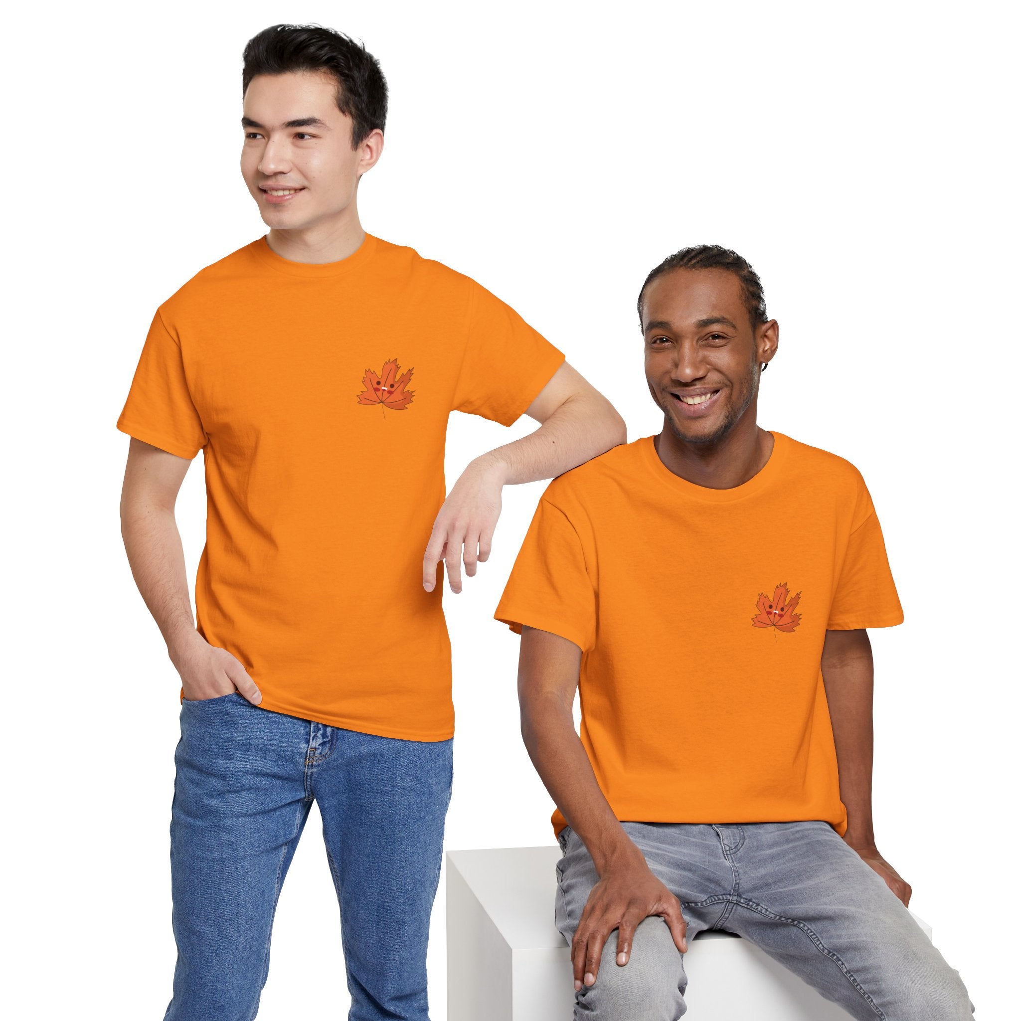 Cute Autumn Leaf Unisex Heavy Cotton Tee