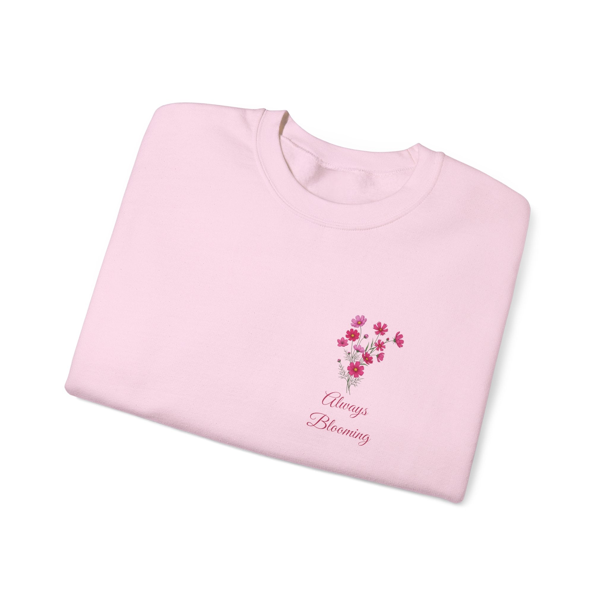 'Always Blooming' Sweatshirt —  Pink Blossom Design Crewneck Sweathsirt