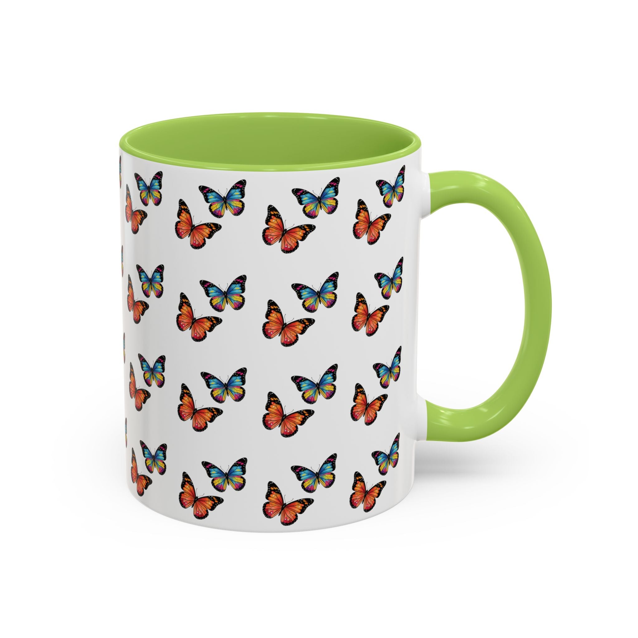 Butterfly Pattern Coffee Mug — Colorful Sunset Butterflies, 11/15oz
