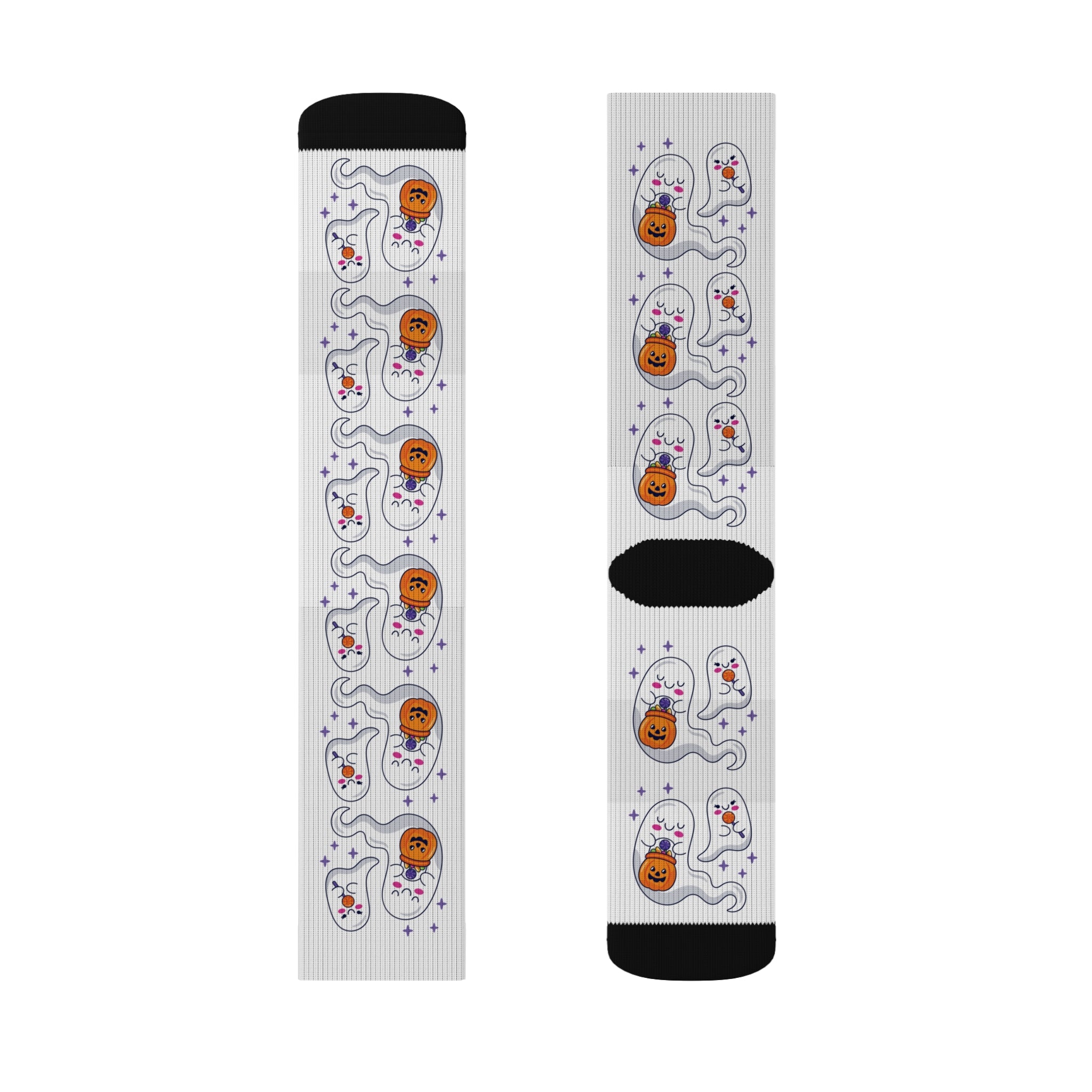 Halloween Ghosts Holding Treats Sublimation Socks