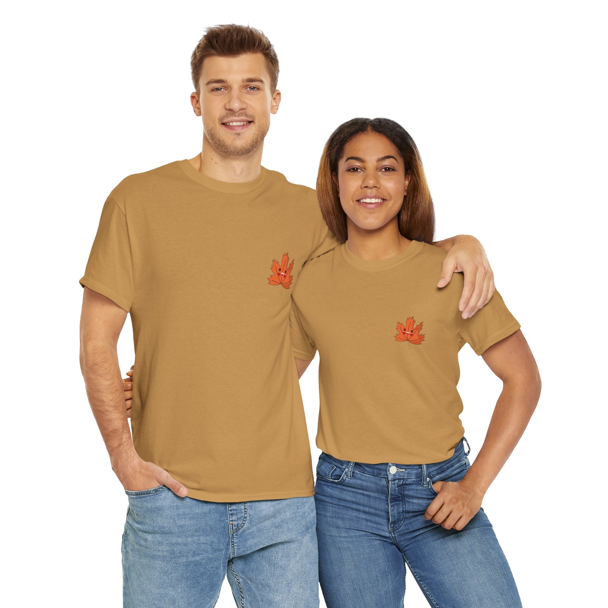 Cute Autumn Leaf Unisex Heavy Cotton Tee