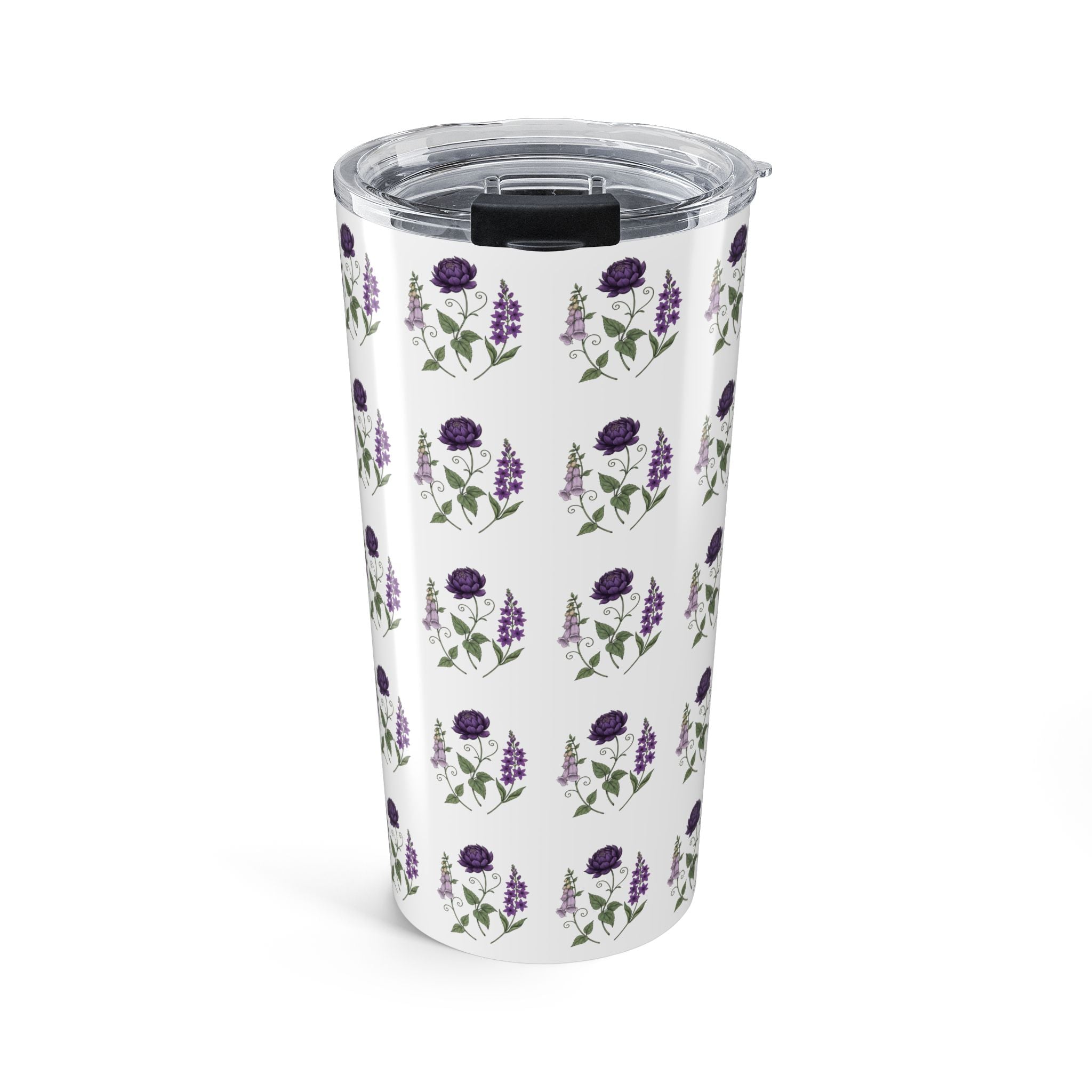 Purple Flowers Tumbler – Vintage Floral Stainless Travel Cup