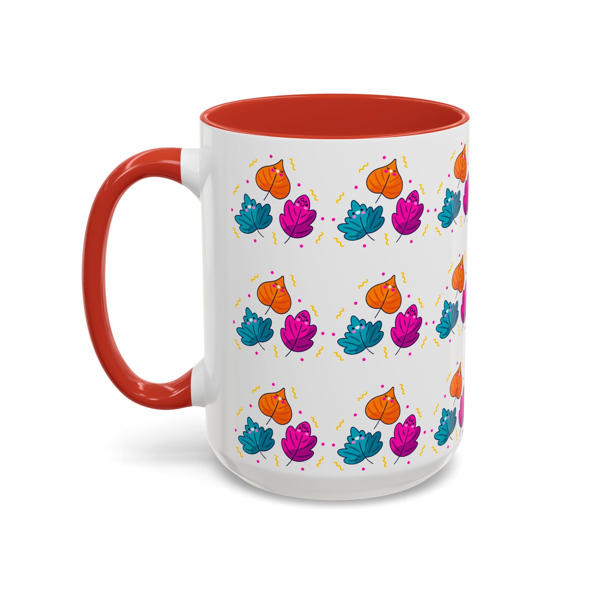 Bright Vibrant Leaves Accent Coffee Mug (11, 15 oz)