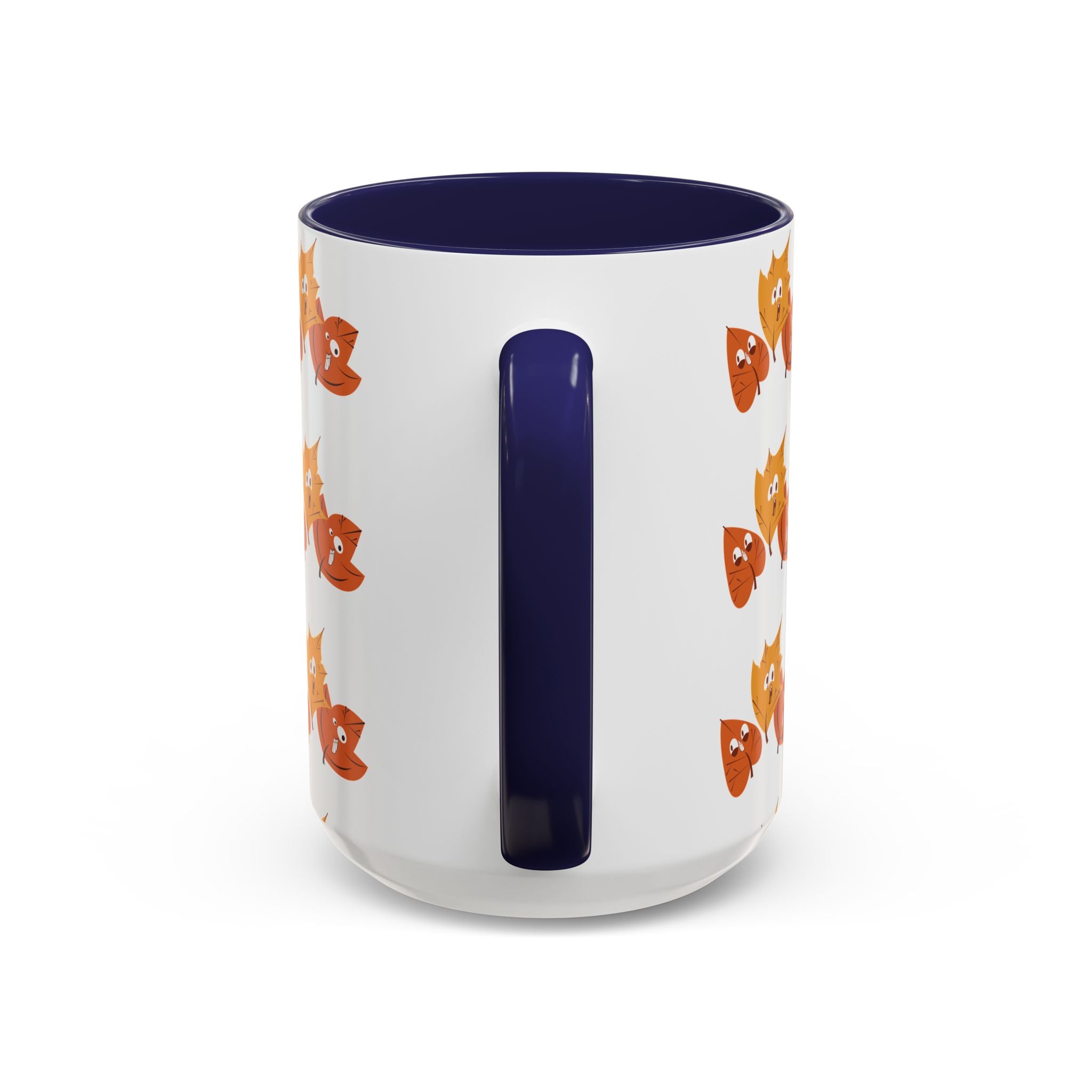 Smiley Autumn Leaves Accent Coffee Mug (11, 15oz)
