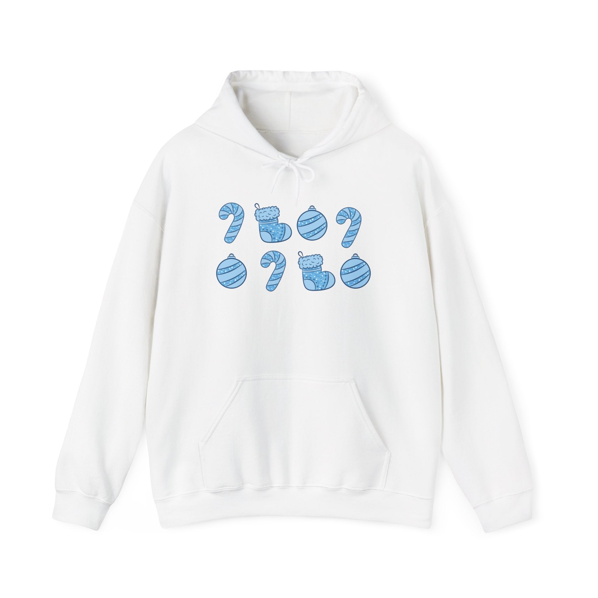 Glittery Blue Holiday Pattern Hoodie