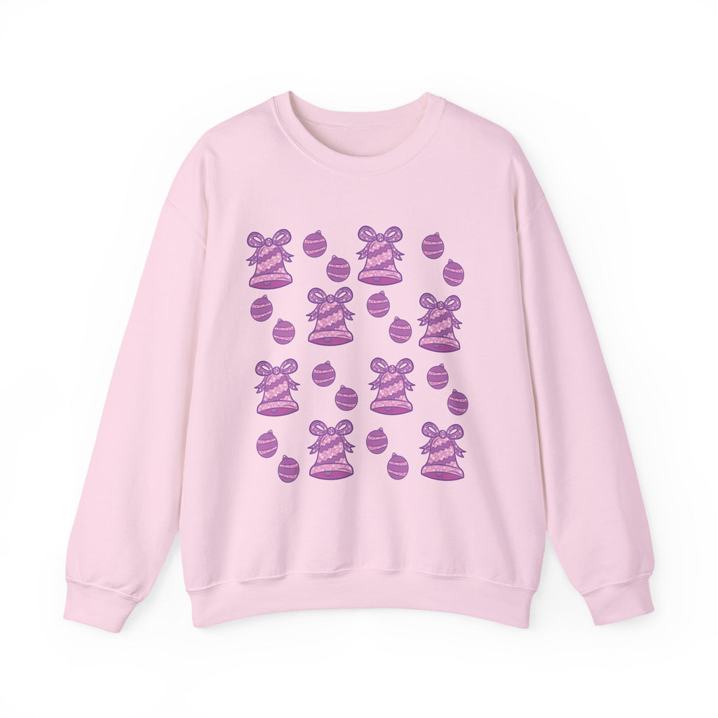 Glittery Purple-Pink Holiday Pattern Crewneck Sweatshirt