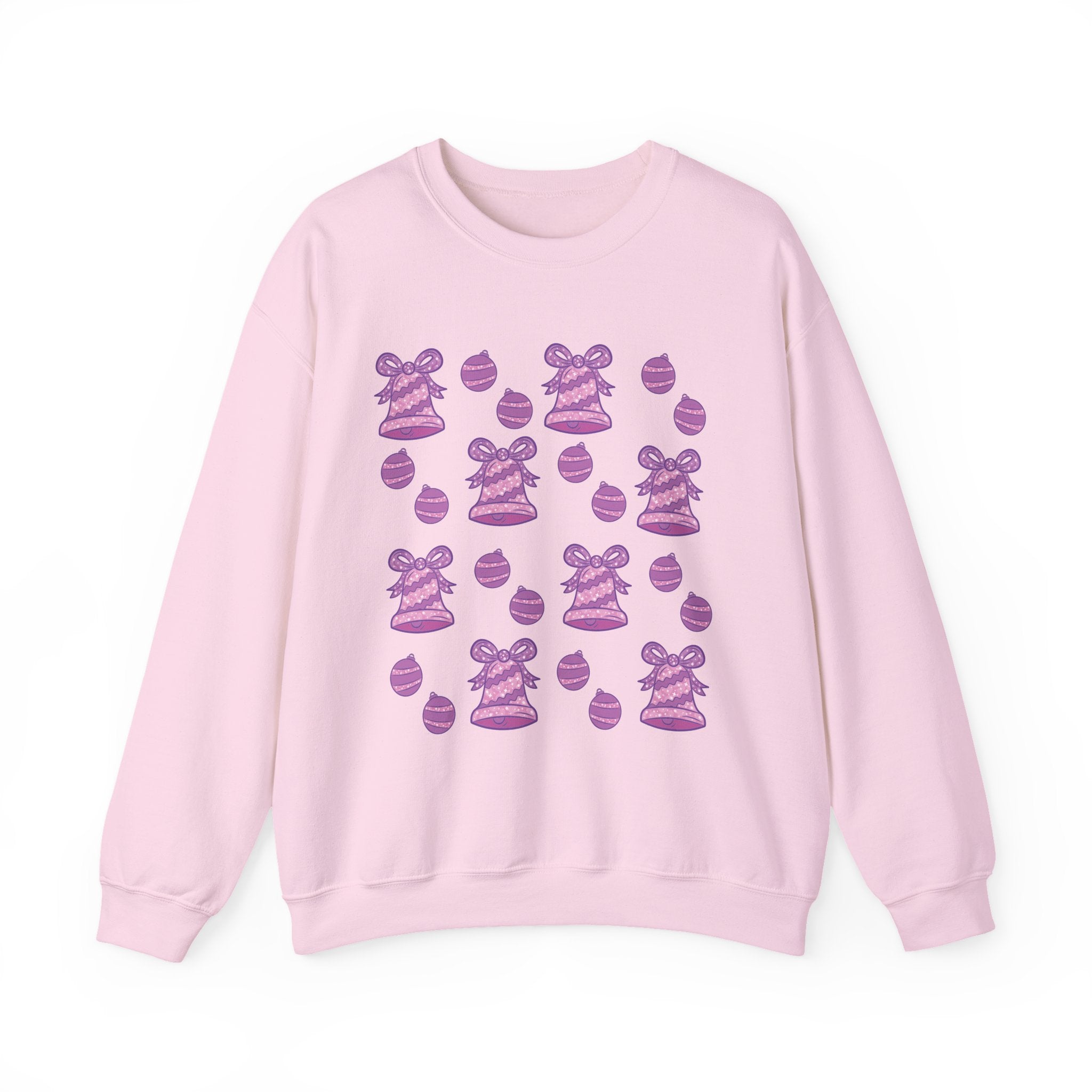 Glittery Purple-Pink Holiday Pattern Crewneck Sweatshirt