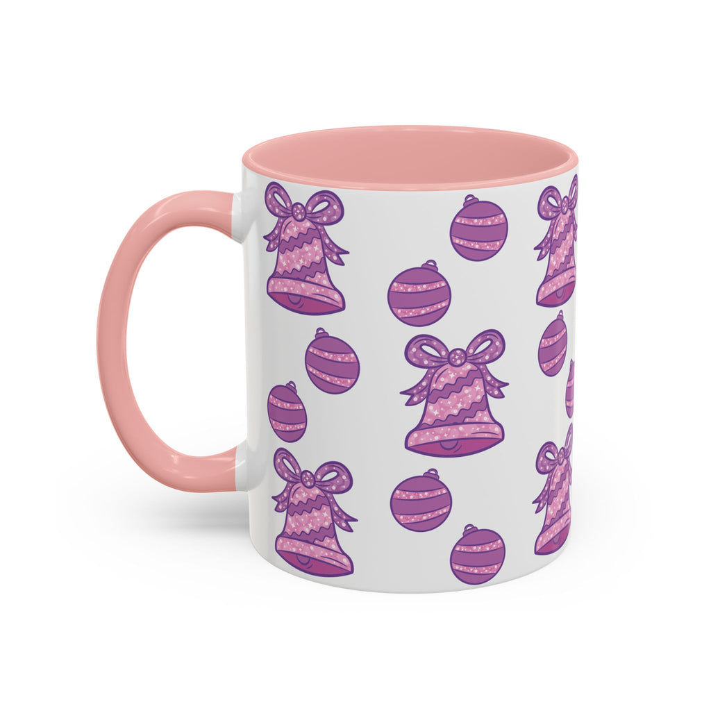 Glittery Purple-Pink Holiday Pattern Accent Coffee Mug  (11/15oz)