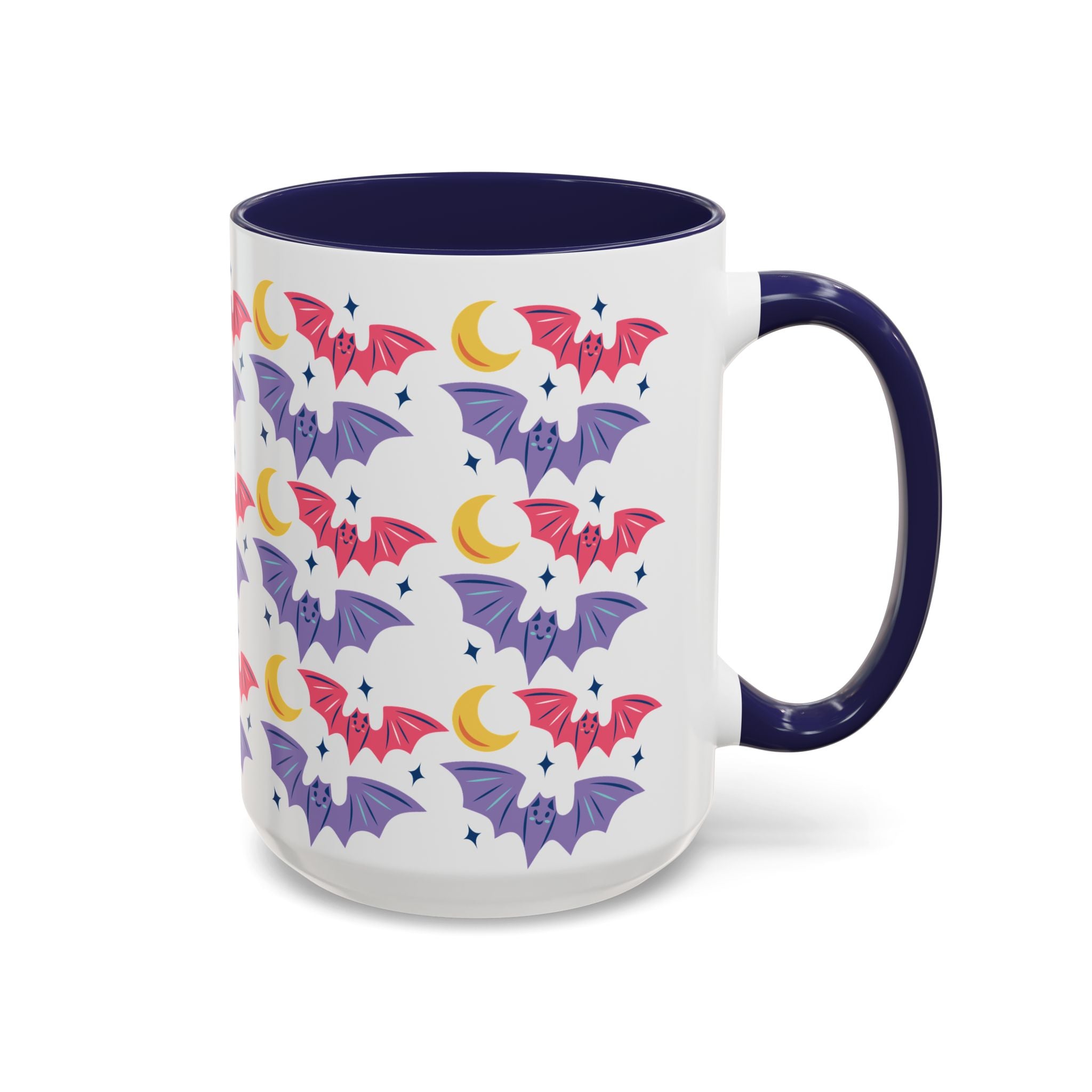Cute Bats With Crescent Moon Accent Coffee Mug (11, 15oz)