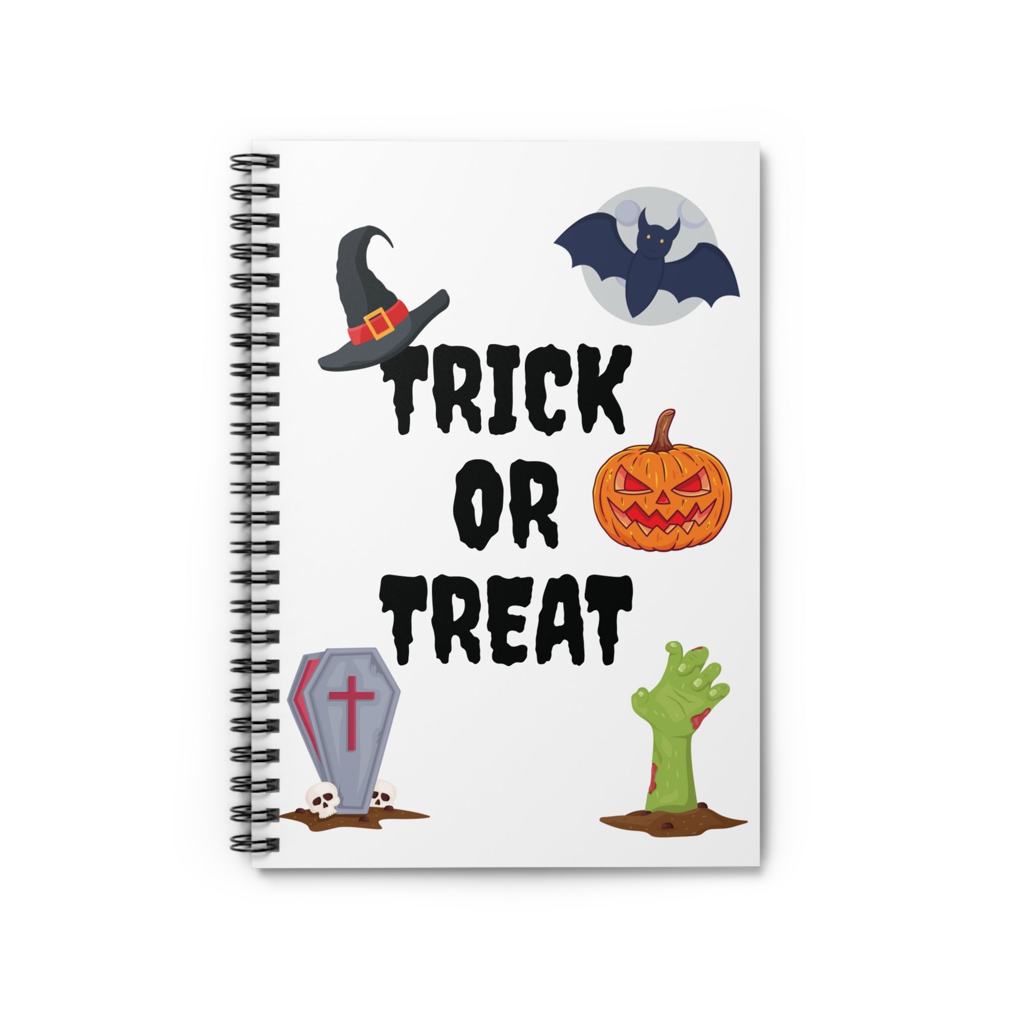 Trick or Treat Spiral Notebook - Ruled Line - White