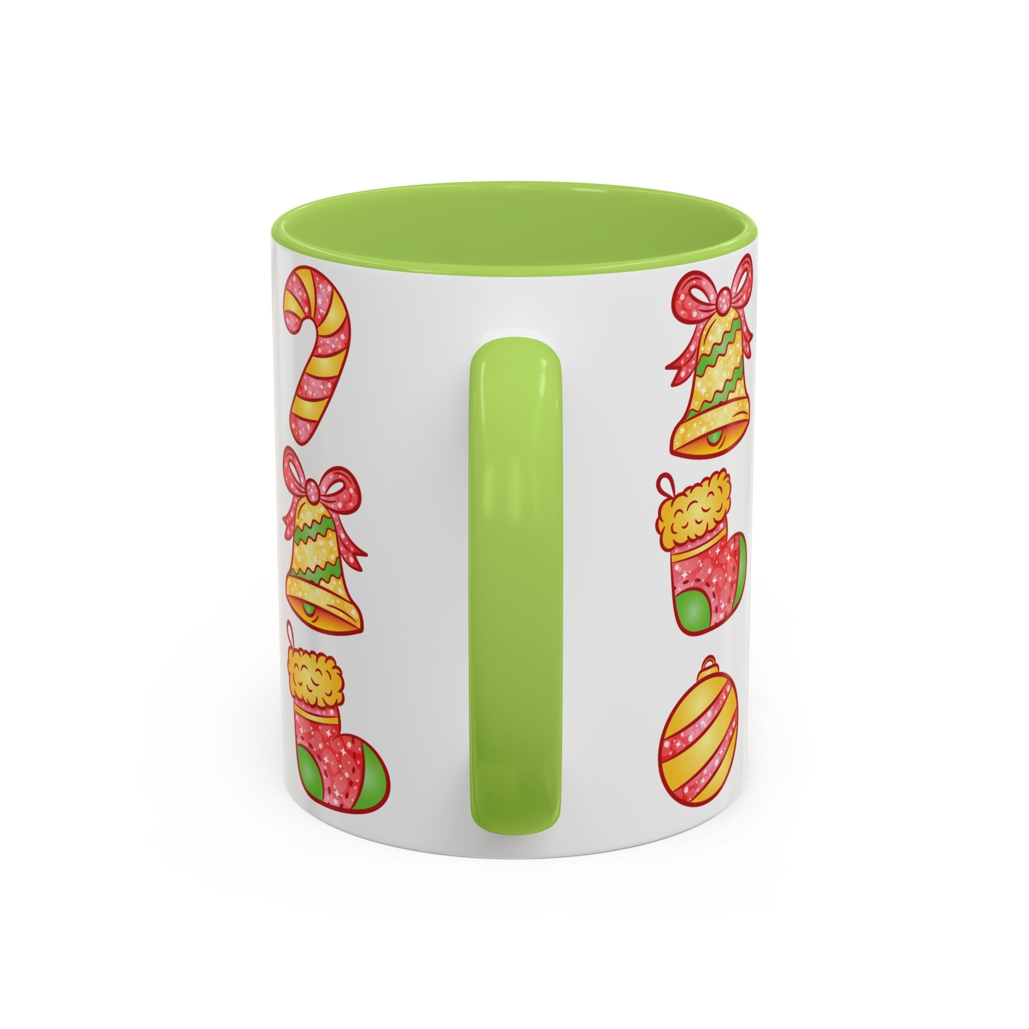 Christmas Pattern Accent Coffee Mug  (11/15oz)