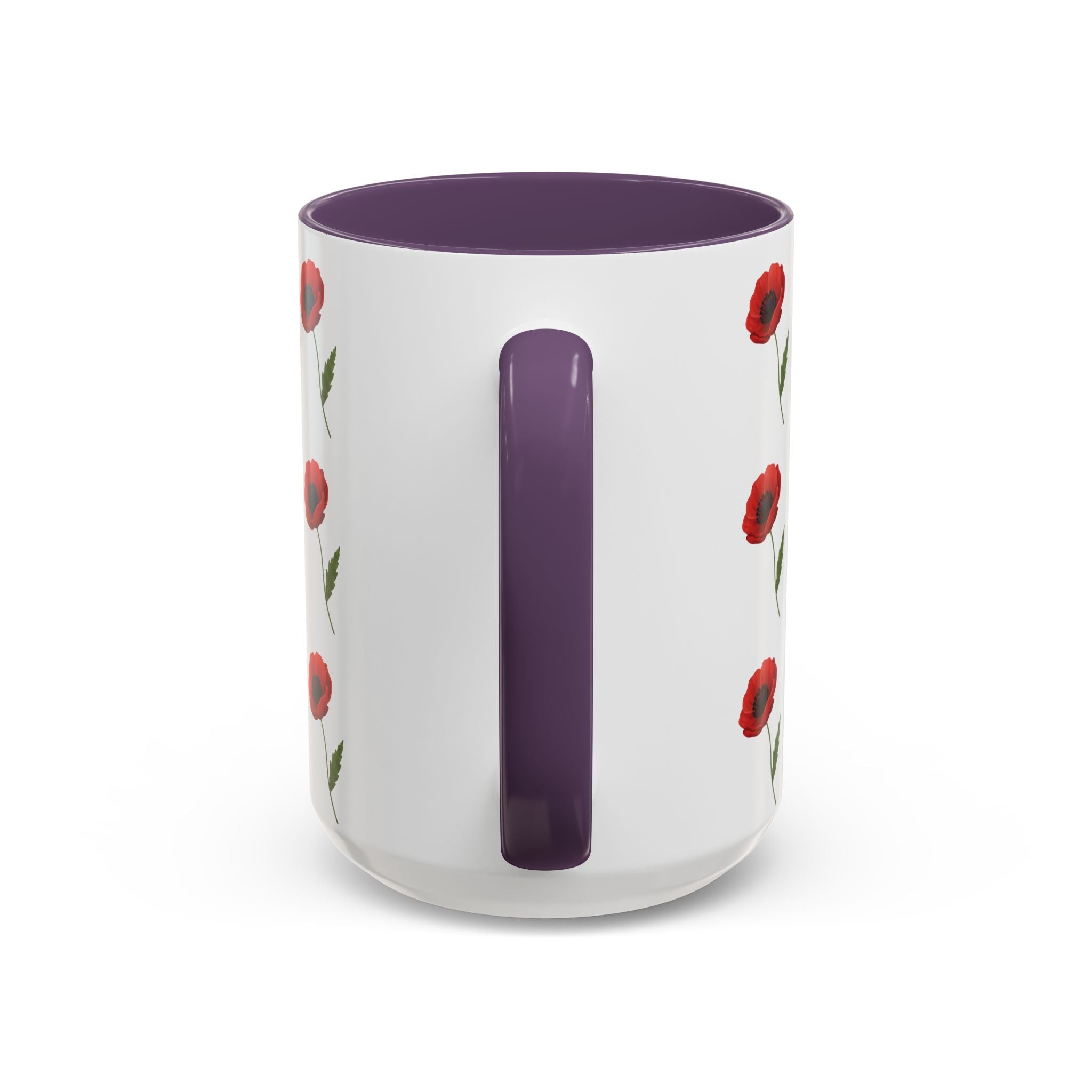 Poppy Pattern Coffee Mug — Red Floral Ceramic 11/15oz