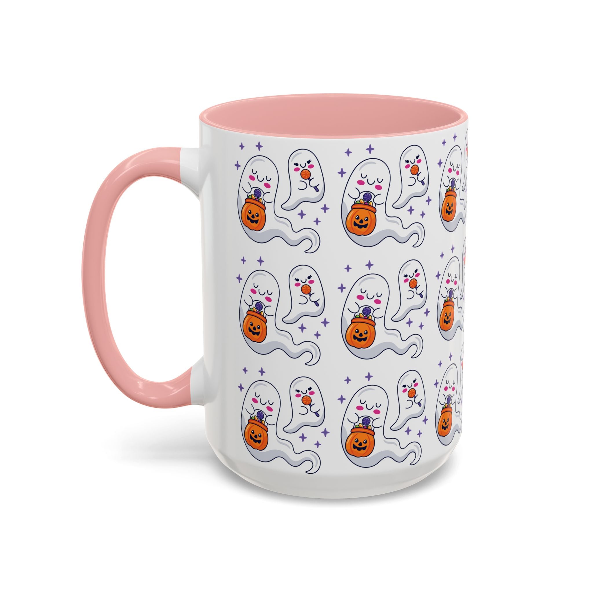 Halloween Ghosts Holding Treats Accent Coffee Mug (11, 15oz)