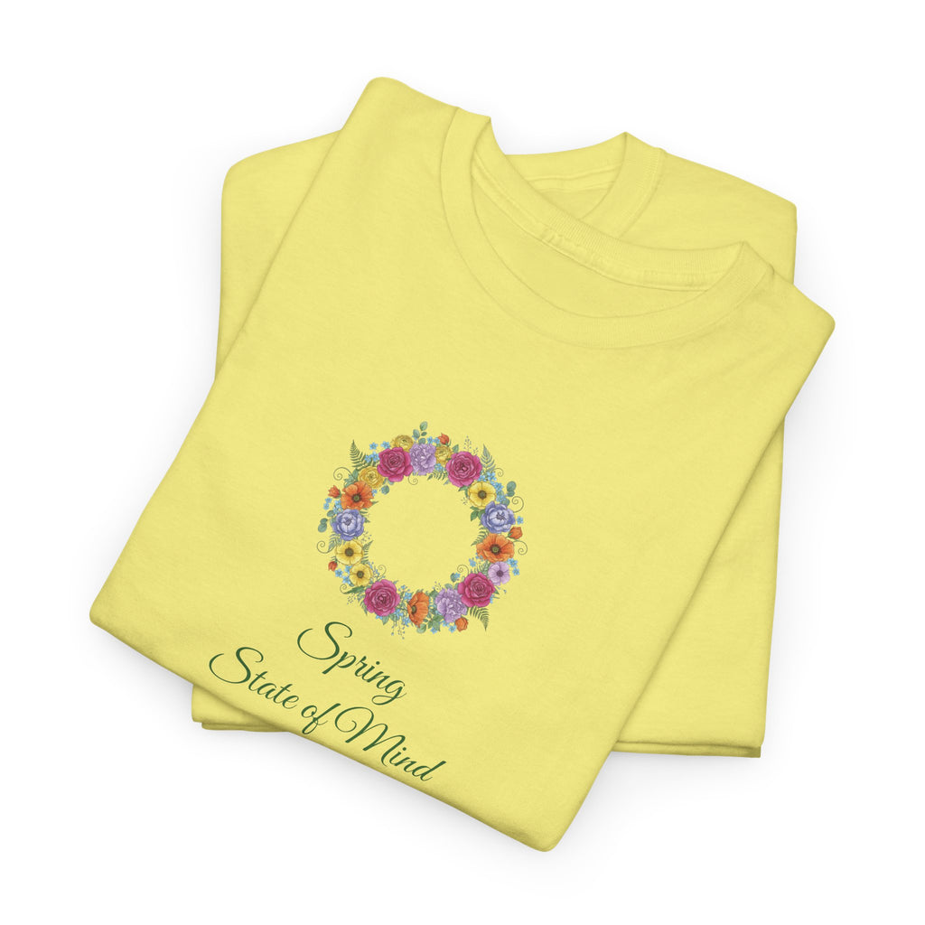 ''Spring State of Mind'' T-Shirt - Floral Wreath Spring Tee