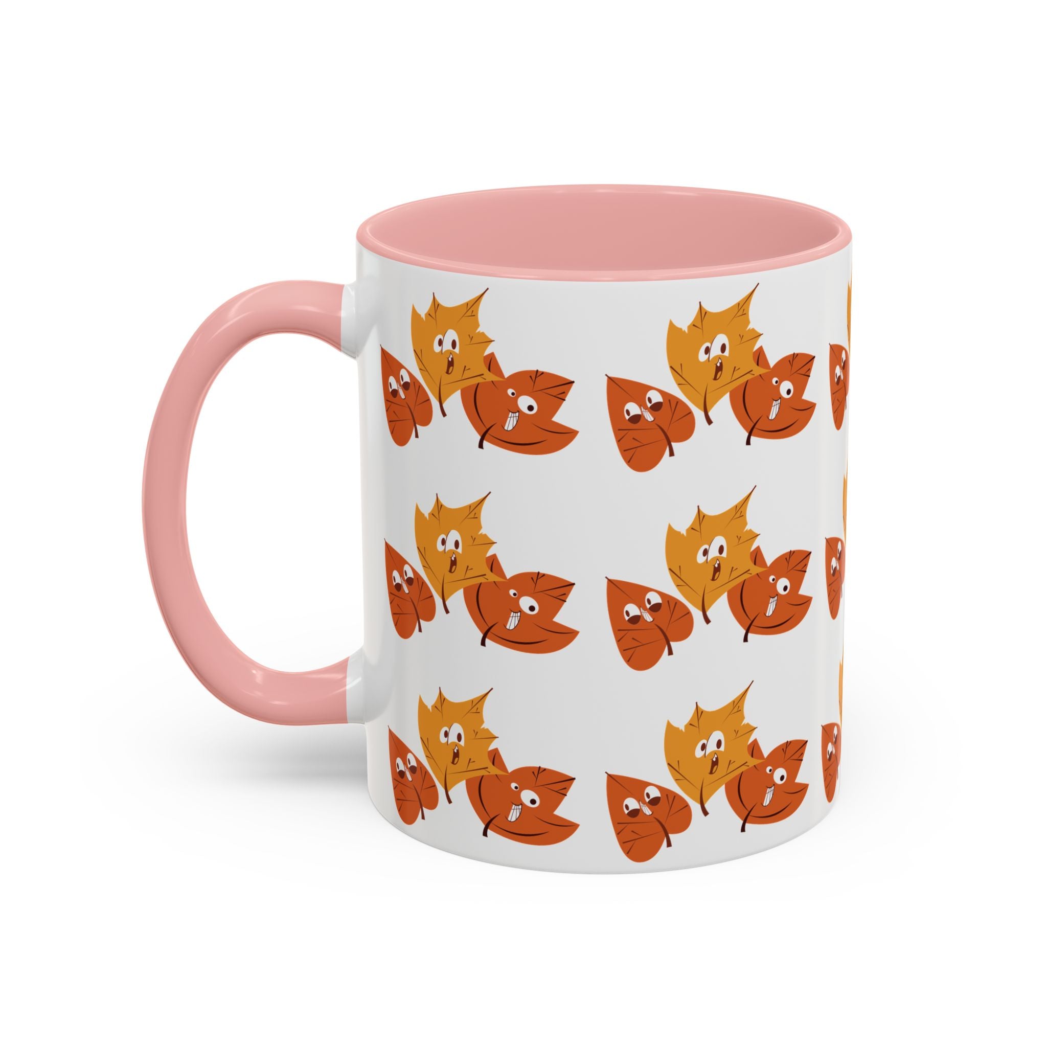 Smiley Autumn Leaves Accent Coffee Mug (11, 15oz)