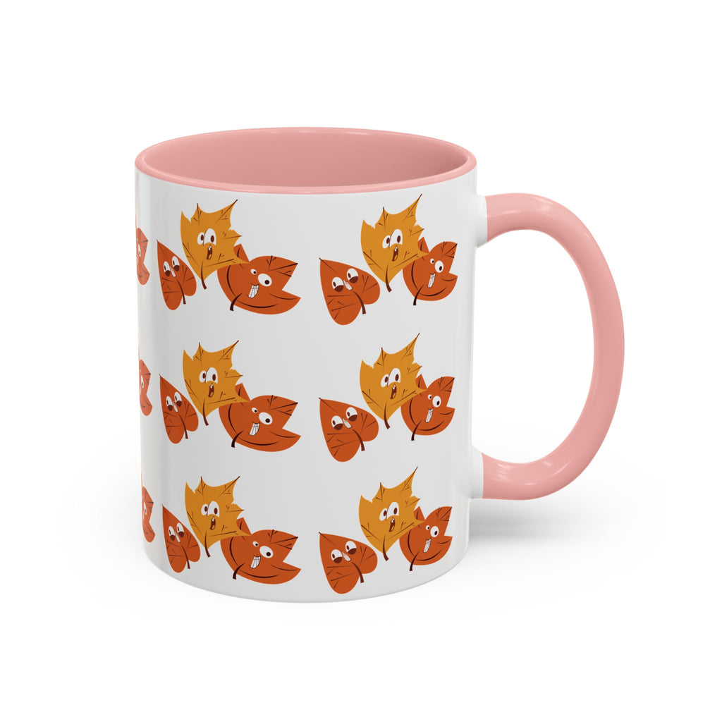Smiley Autumn Leaves Accent Coffee Mug (11, 15oz)