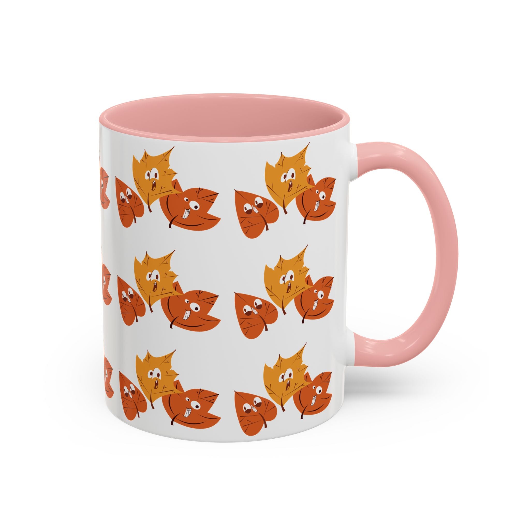 Smiley Autumn Leaves Accent Coffee Mug (11, 15oz)